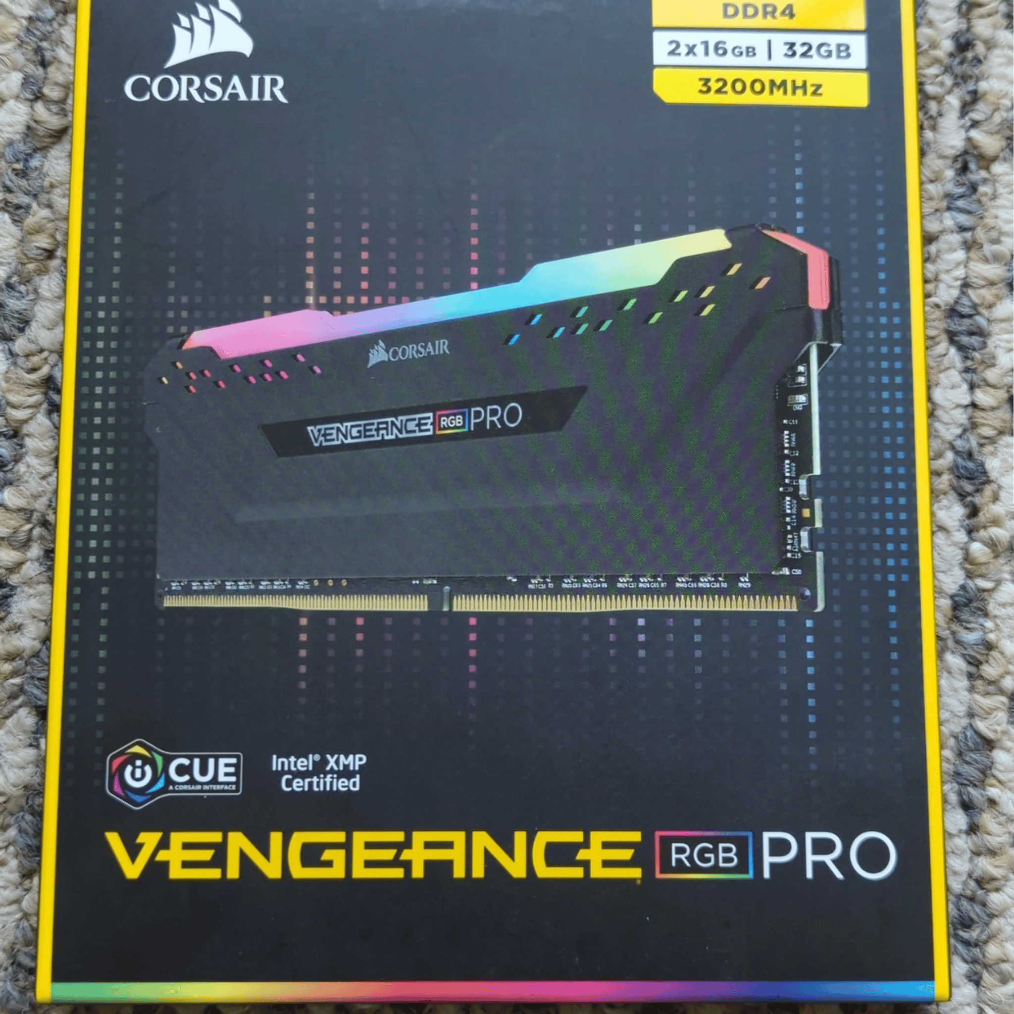 Corsair Vengeance RGB Pro 32GB (2x16GB) DDR4 3200 (PC4-25600) C16 Desktop Memory - Black (Used)