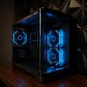 Black Tempered Glass ARGB Fish Tank MATX PC Case