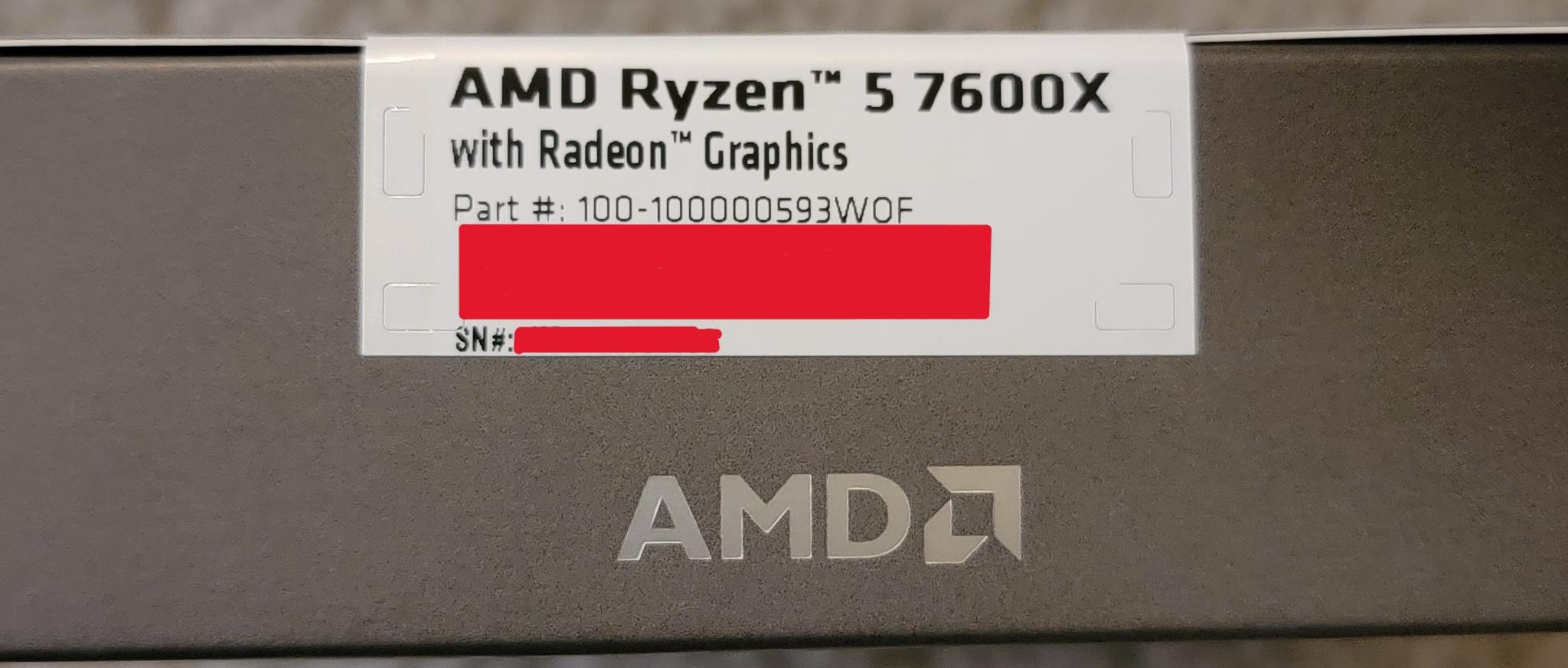 AMD Ryzen 5 7600X AM5 6-Core Processor Brand New