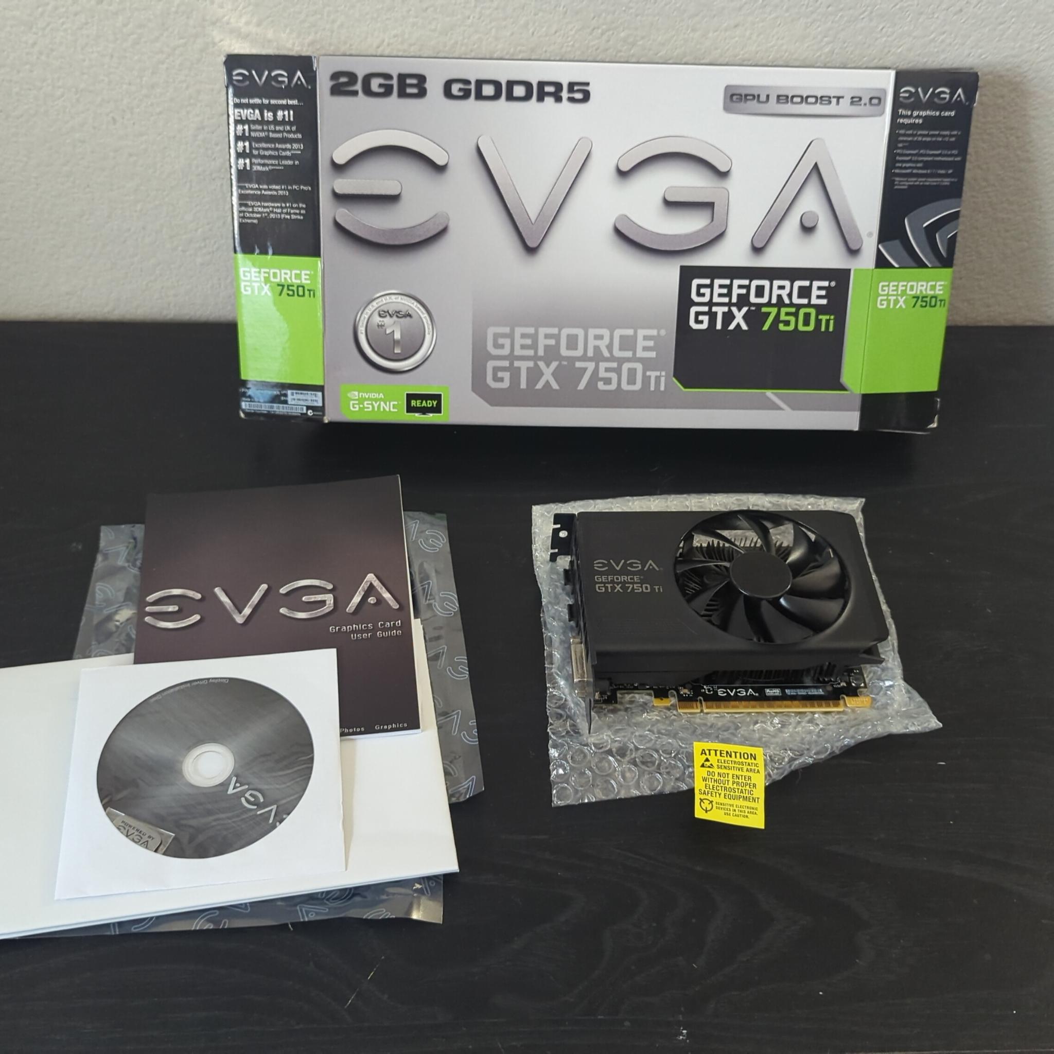 EVGA GTX 750 Ti - Original box, user guide, driver disc, etc!