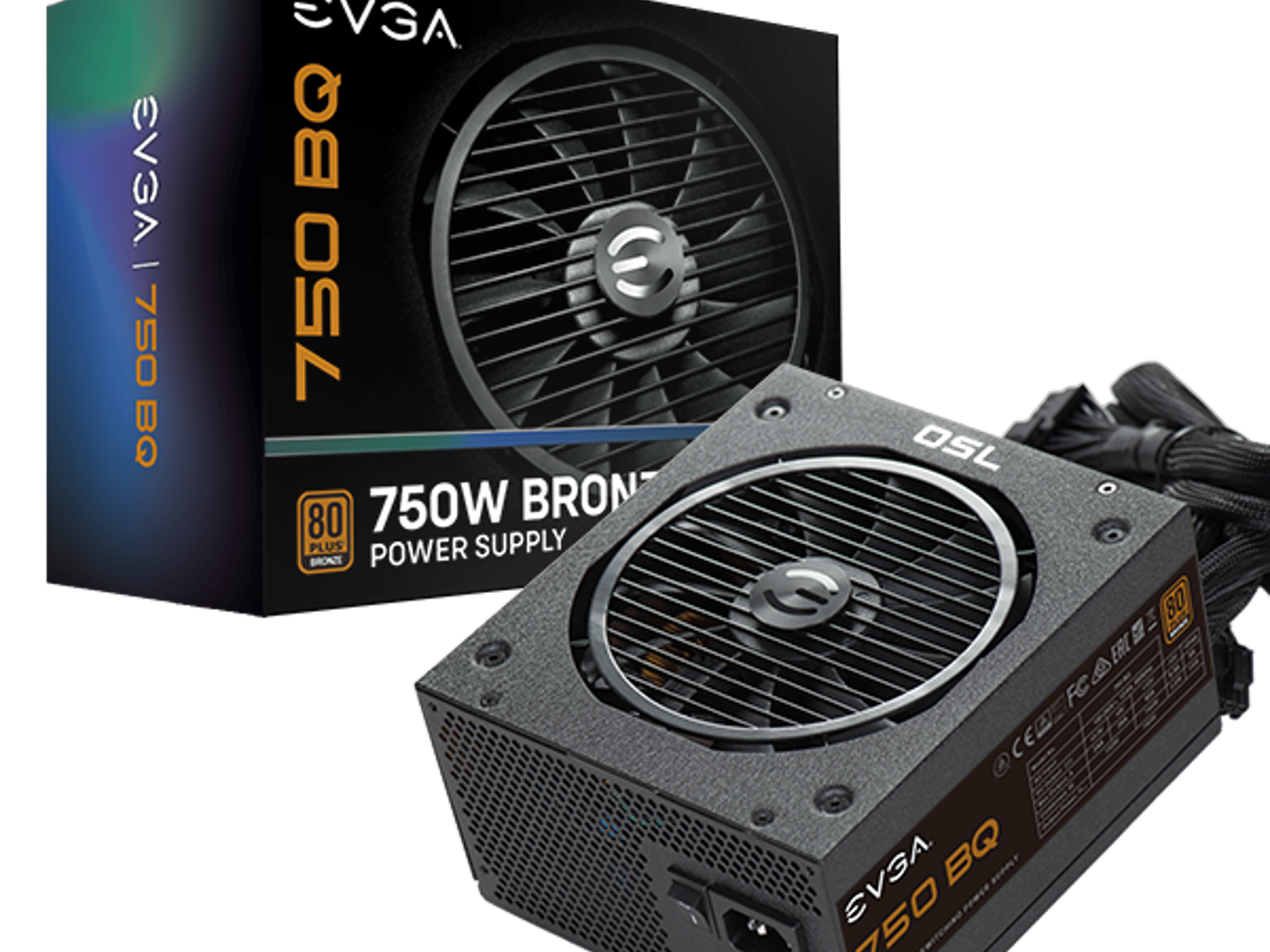 EVGA 750 BQ, 80+ BRONZE 750W, Semi Modular PSU PowerSupply