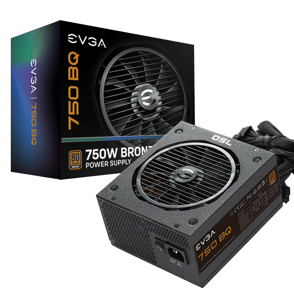 EVGA 750 BQ, 80+ BRONZE 750W, Semi Modular PSU PowerSupply