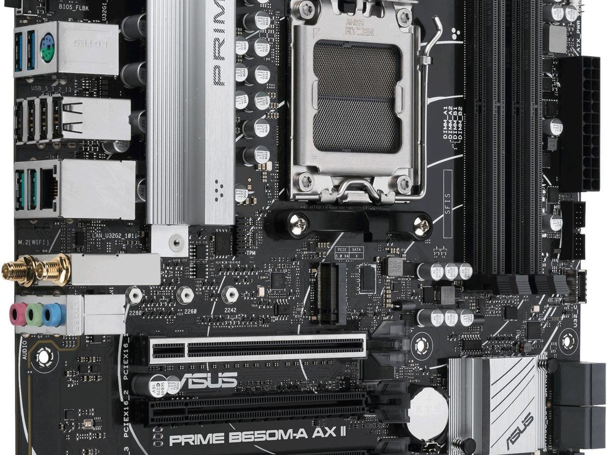 ASUS PRIME B650M-A AX II AMD AM5 MicroATX Desktop Motherboard