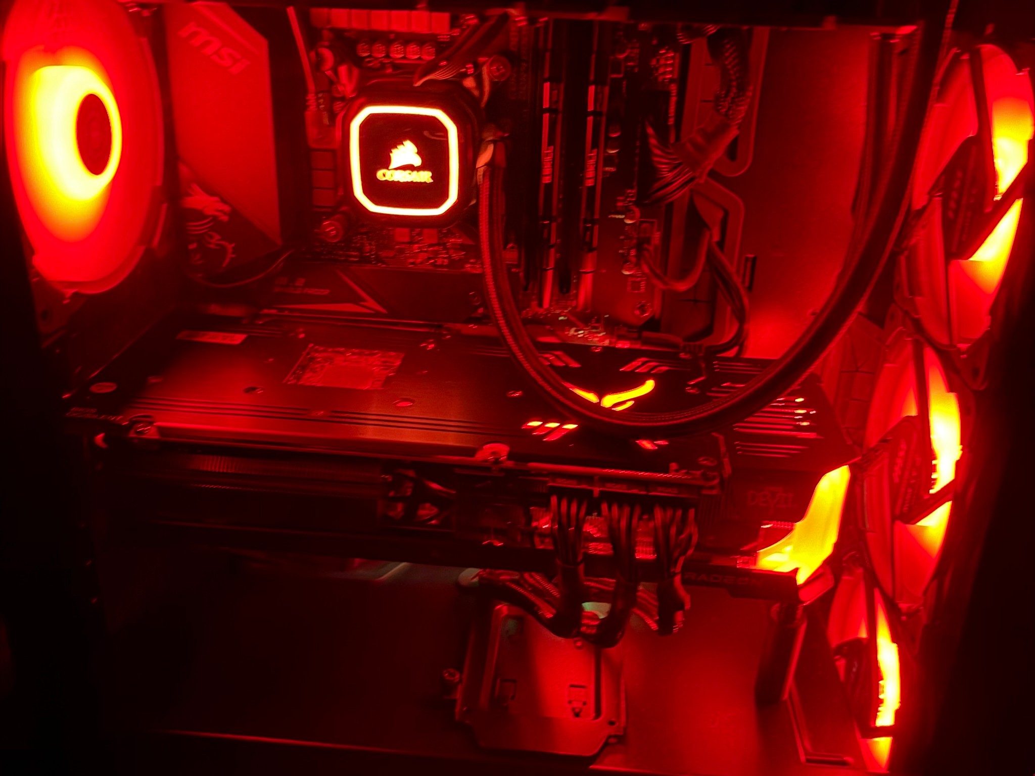 MSI Gaming Desktop Intel Core i9 AMD Radeon RX 6900 XT Red Devil H100i RGB Case