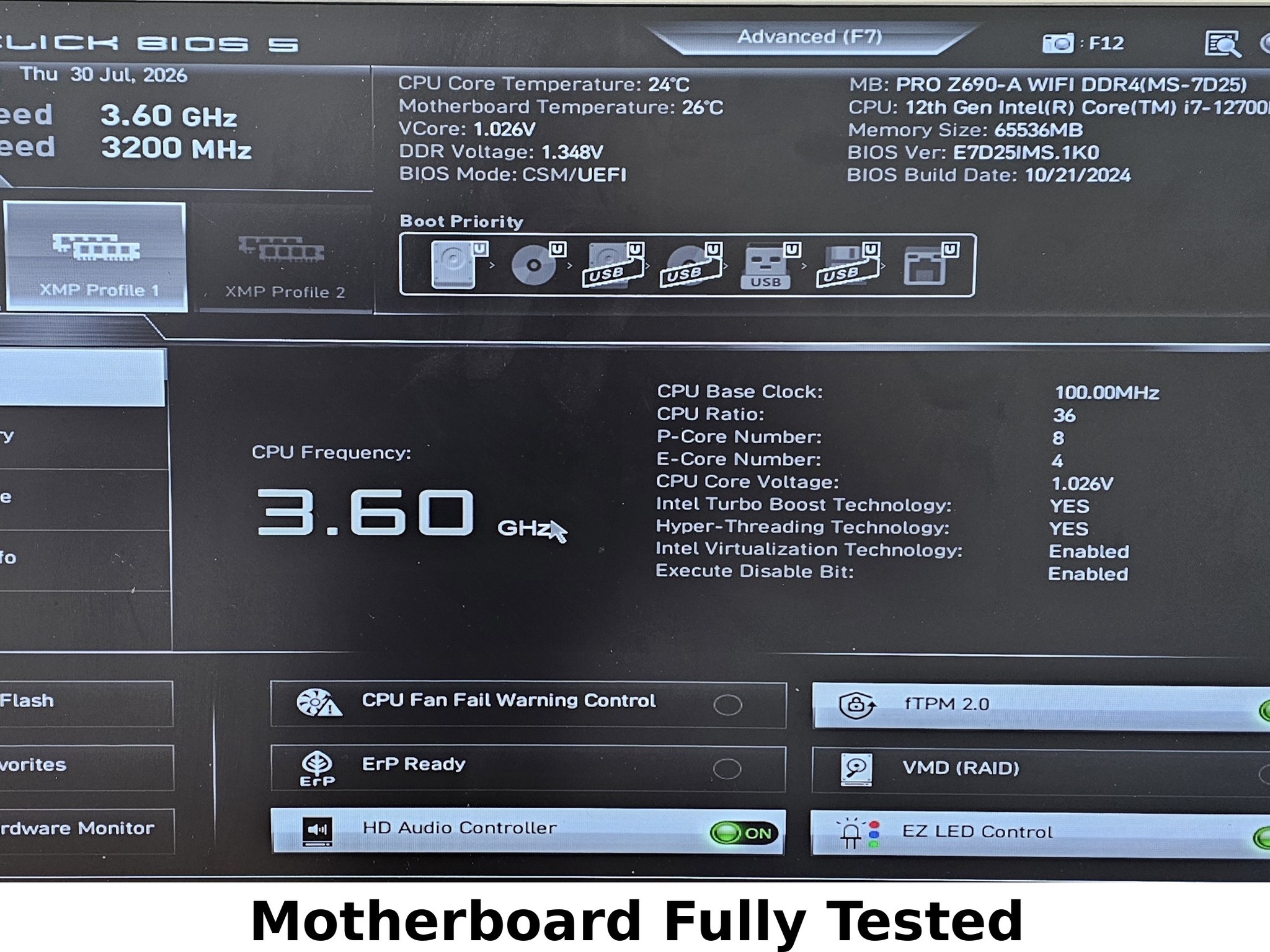 MSI PRO Z690-A WIFI DDR4 LGA1700 ATX Motherboard