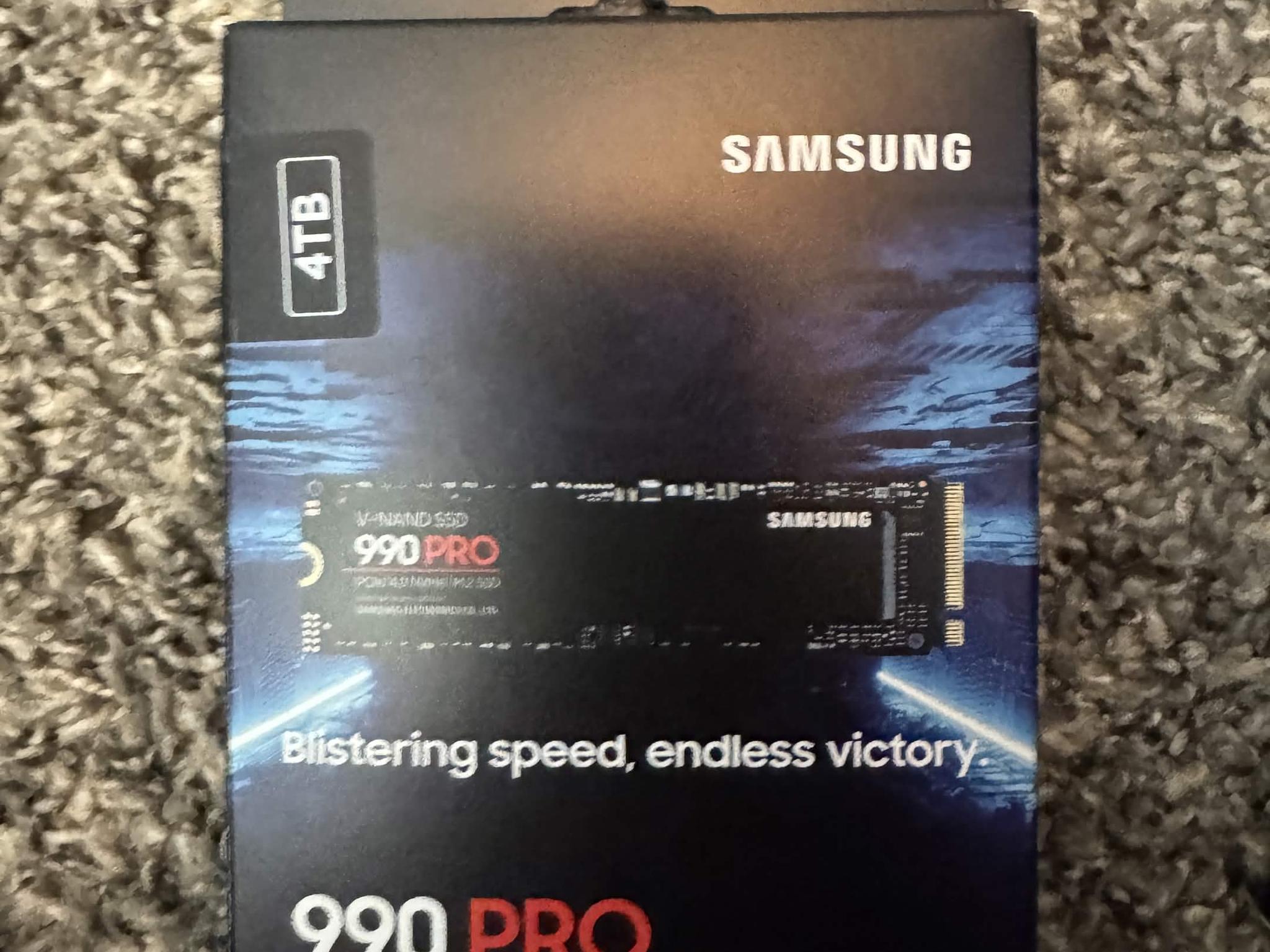 Samsung 990 Pro 4TB NVMe M.2 SSD Gen4 7450mb/s speed
