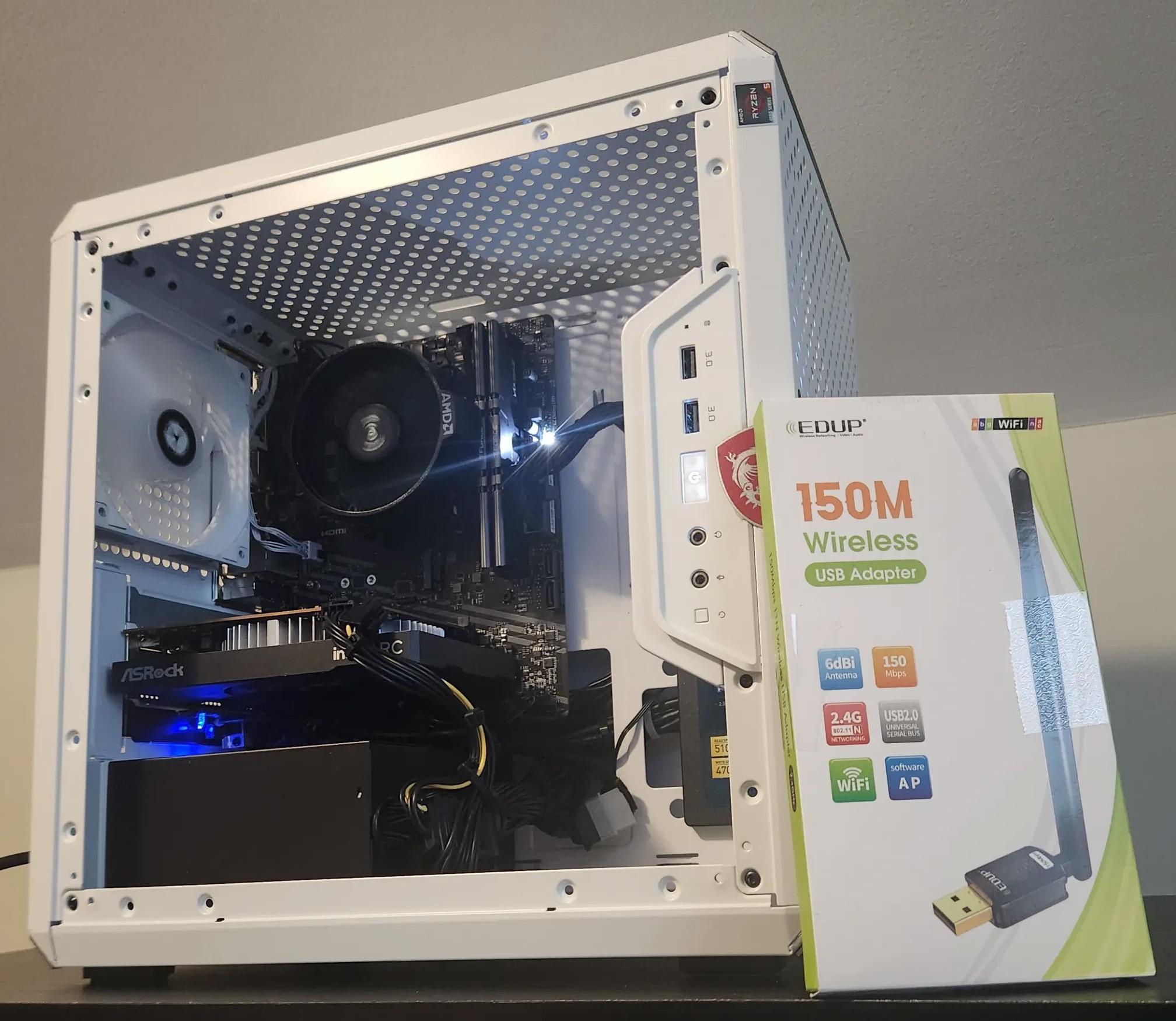 Budget Gaming Rig Ready to Go! Ryzen 5 4500, Intel Arc A380, 16GB Ram, Cooler Master 300L