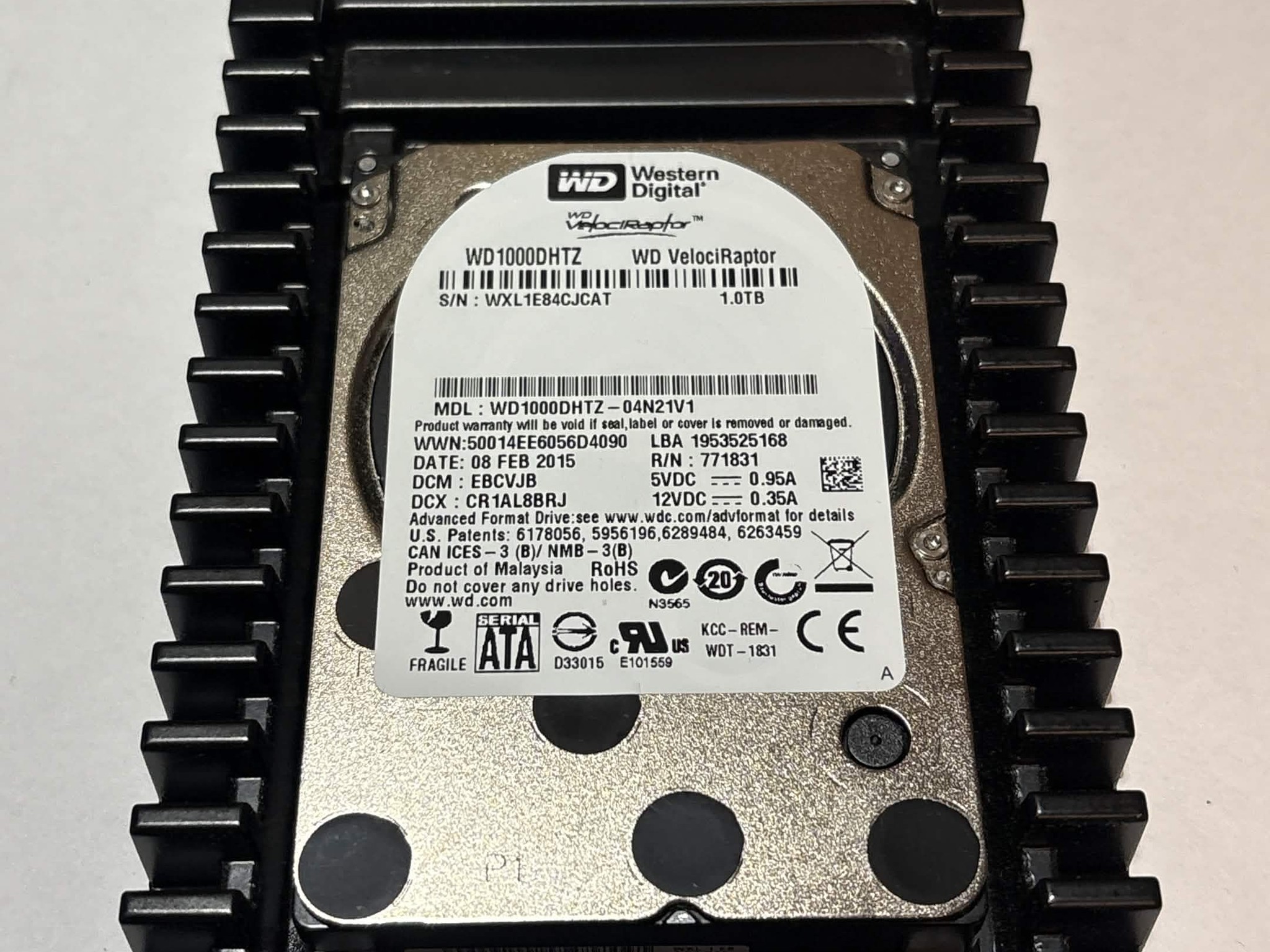 WD VelociRaptor 1TB 10,000 RPM SATA HDD w/ IcePack – WD1000DHTZ – Good SMART