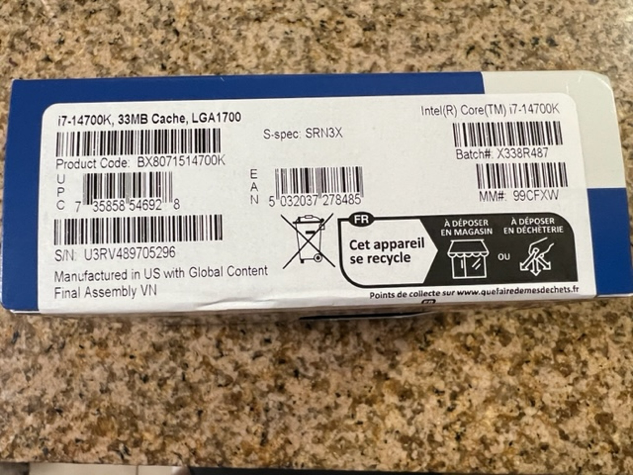 Intel Core i7-14700K Raptor Lake 3.4GHz Twenty-Core LGA 1700 Boxed Processor