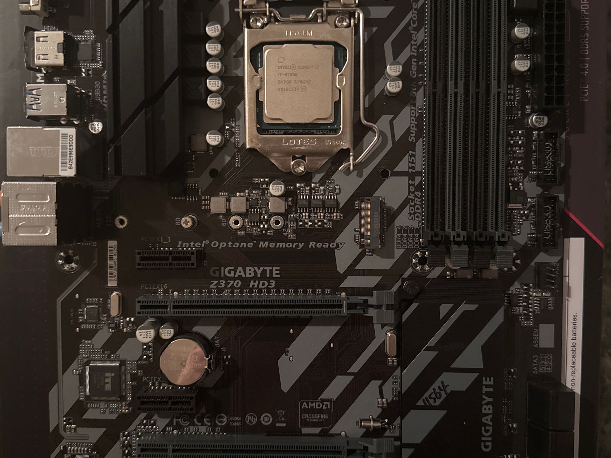 Intel Core i7-8700K CPU and Gigabyte Z370 HD3 Motherboard