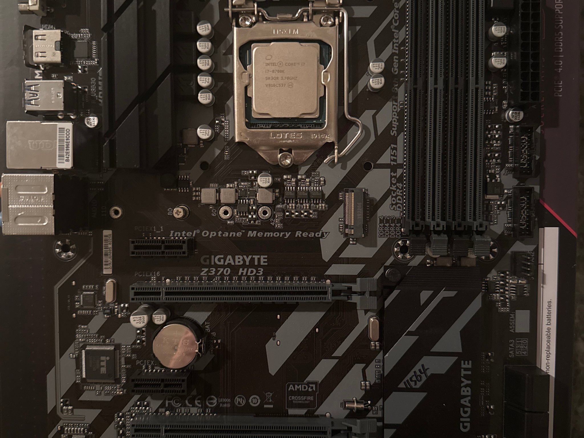 Intel Core i7-8700K CPU and Gigabyte Z370 HD3 Motherboard