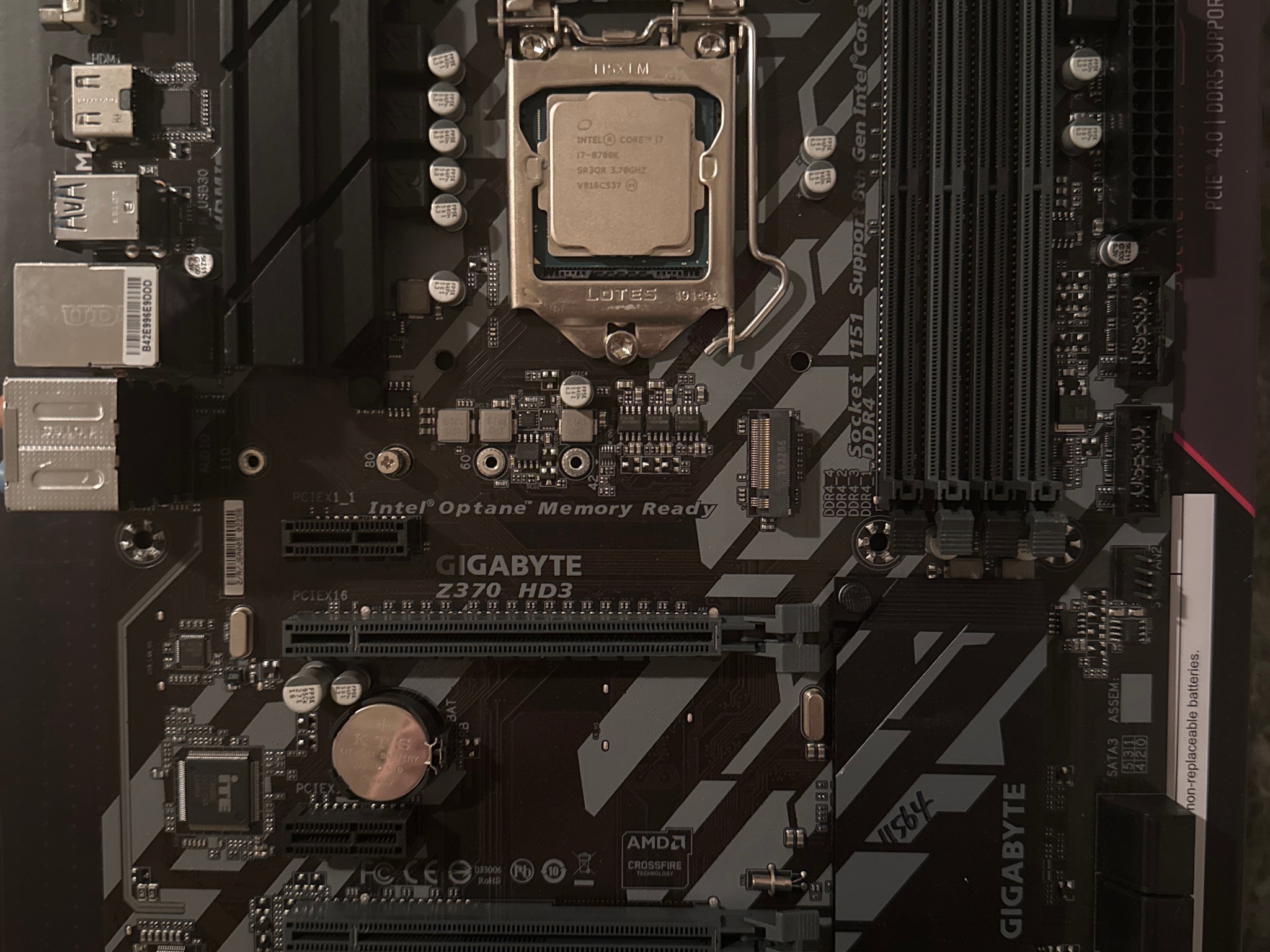 Intel Core i7-8700K CPU and Gigabyte Z370 HD3 Motherboard