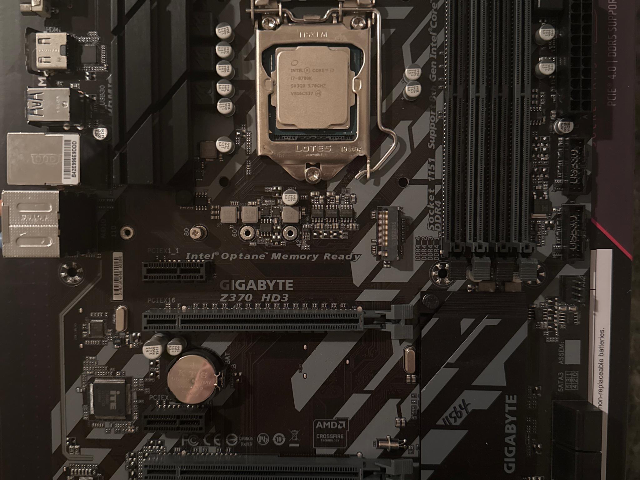 Intel Core i7-8700K CPU and Gigabyte Z370 HD3 Motherboard
