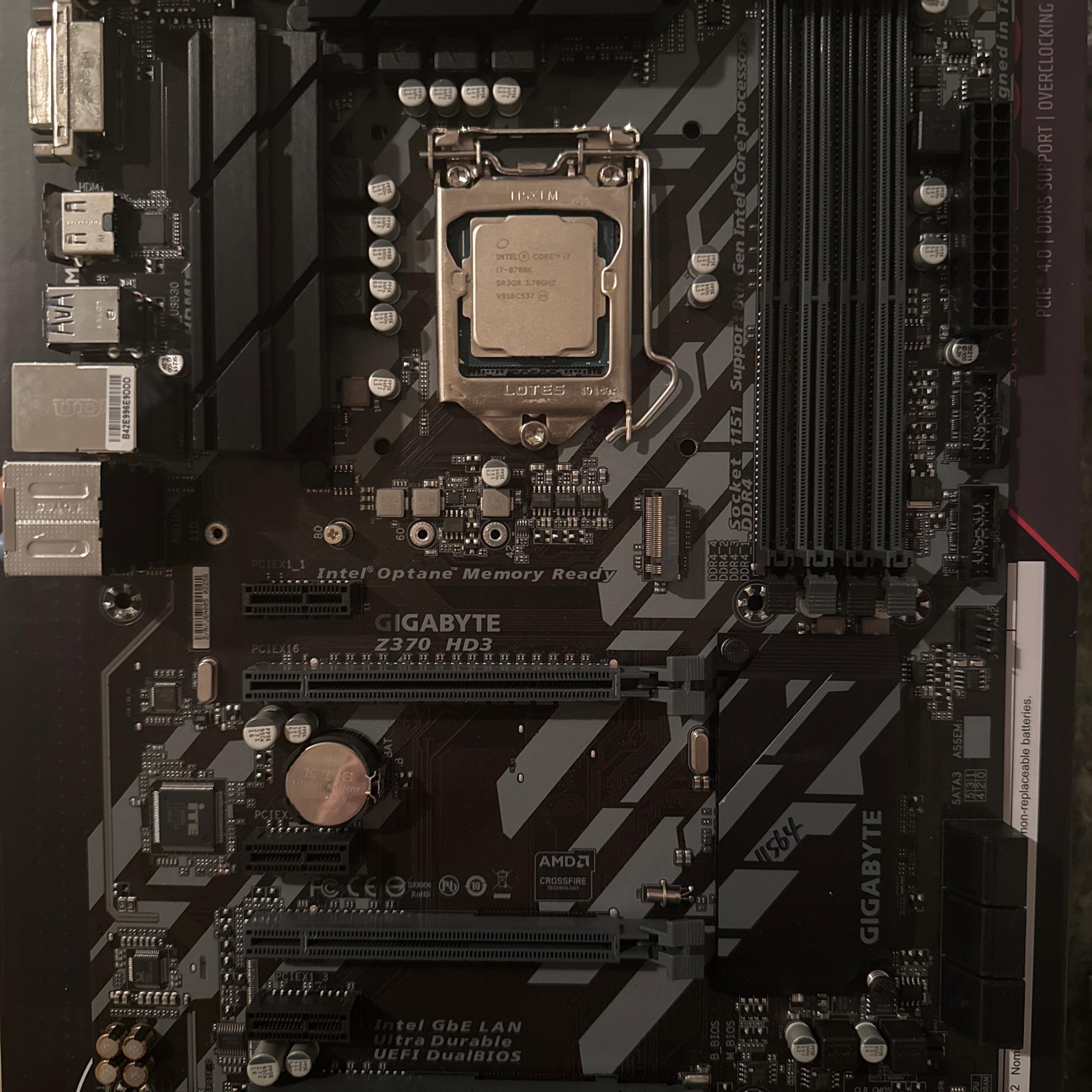 Intel Core i7-8700K CPU and Gigabyte Z370 HD3 Motherboard