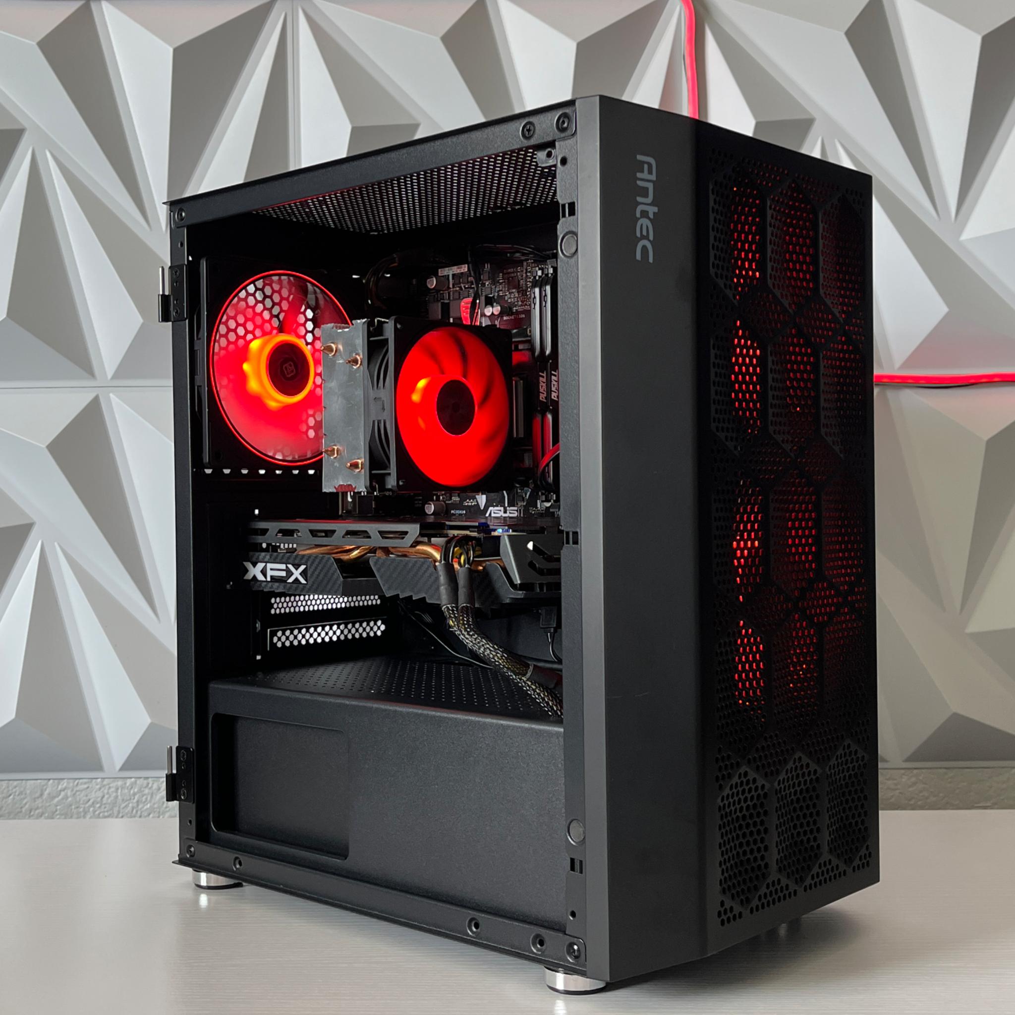 RX 580 8GB, Ryzen 5 2600X, 16GB RAM | Black RGB Gaming Computer/PC