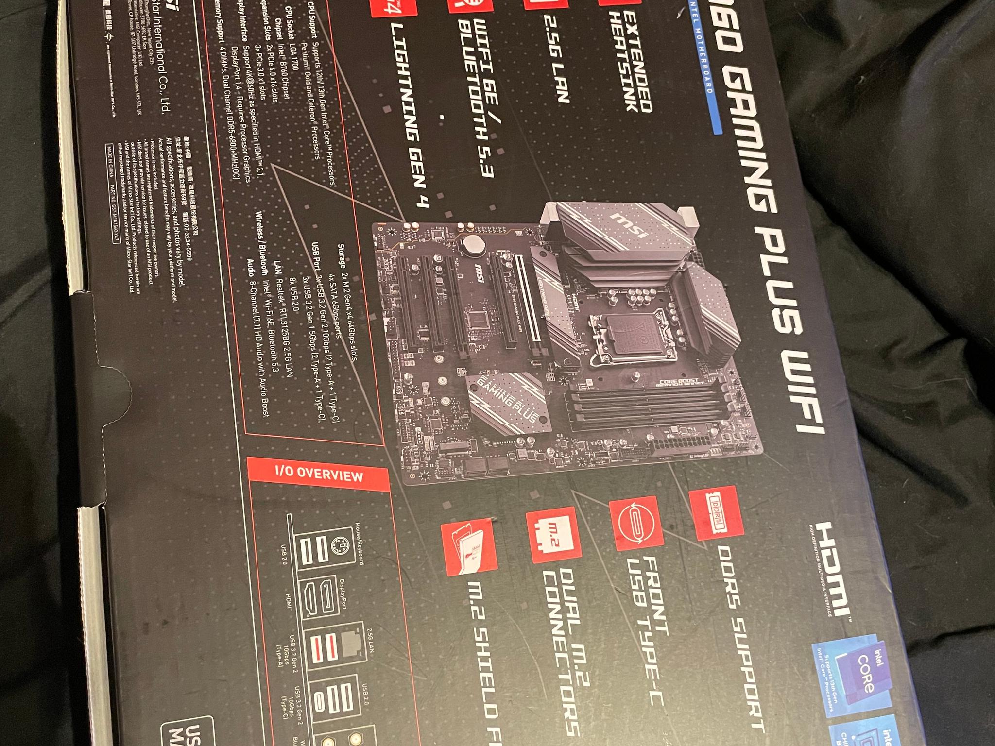 MSI B760 Gaming+wifi motherboard
