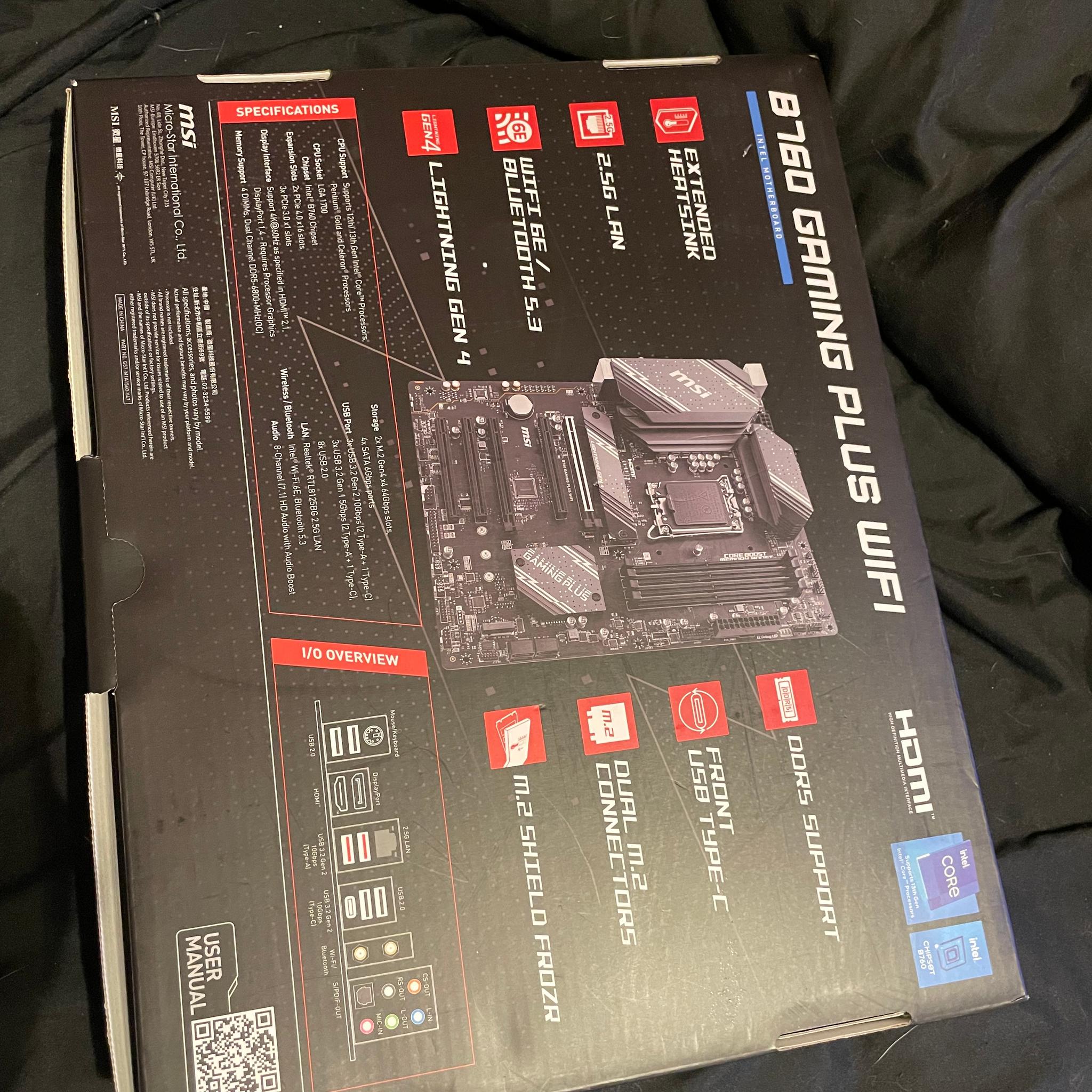MSI B760 Gaming+wifi motherboard