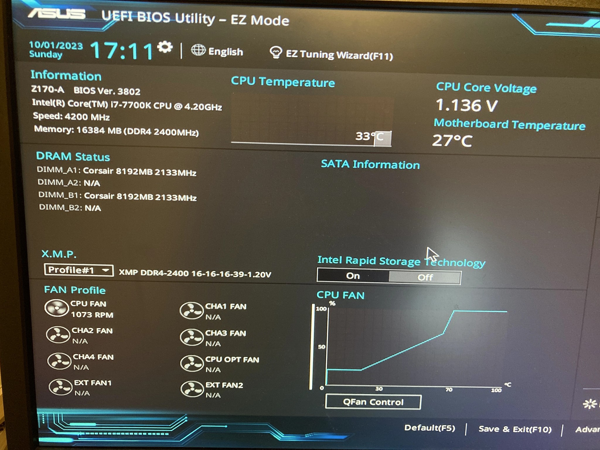 Intel i7 7700k + Asus Z170-A + 16GB RAM + 500GB M.2