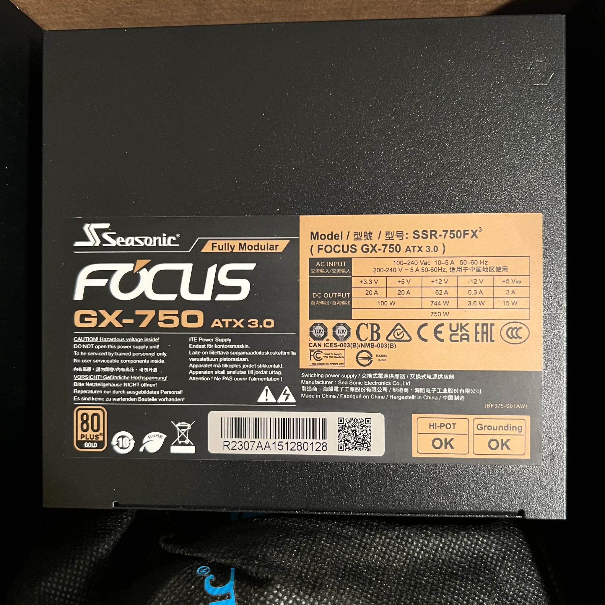 SeaSonic Focus 750W 80+ Gold