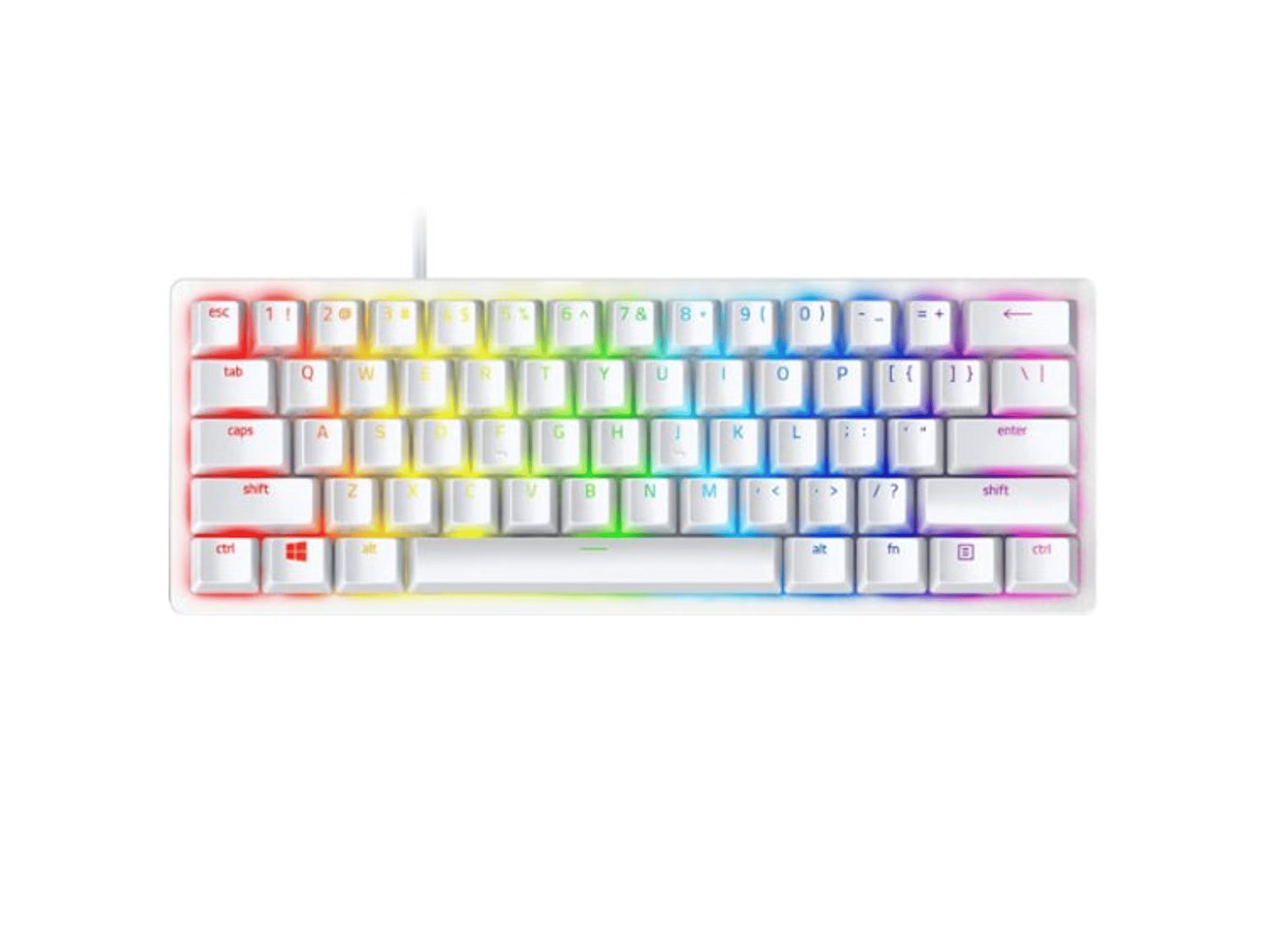 White Razer Huntsman Mini 60% Mechanical Keyboard 