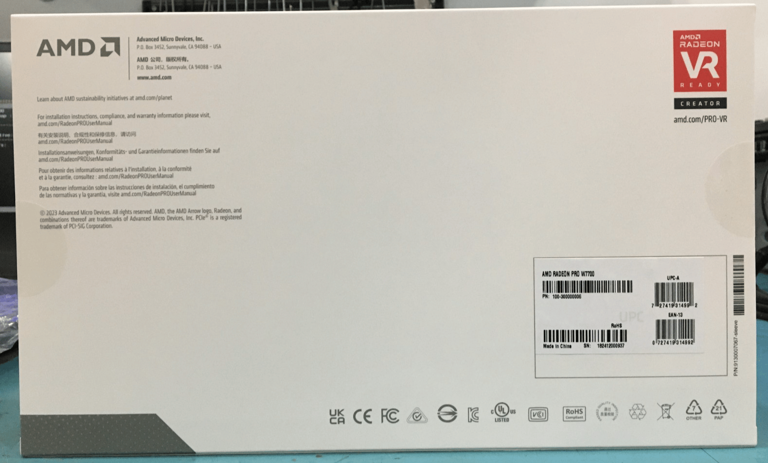 AMD Radeon Pro W7700 16GB GDDR6 Workstation Graphics Card - Sealed