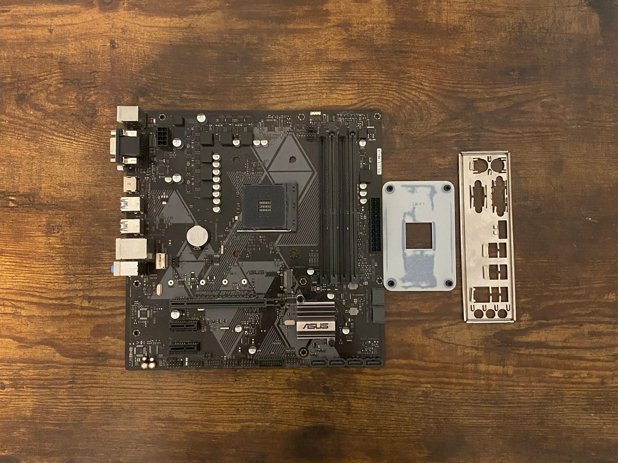 AM4 B-450m-A DDR4 m-ATX motherboard (READ DESC) pretty please w io shield & backplate