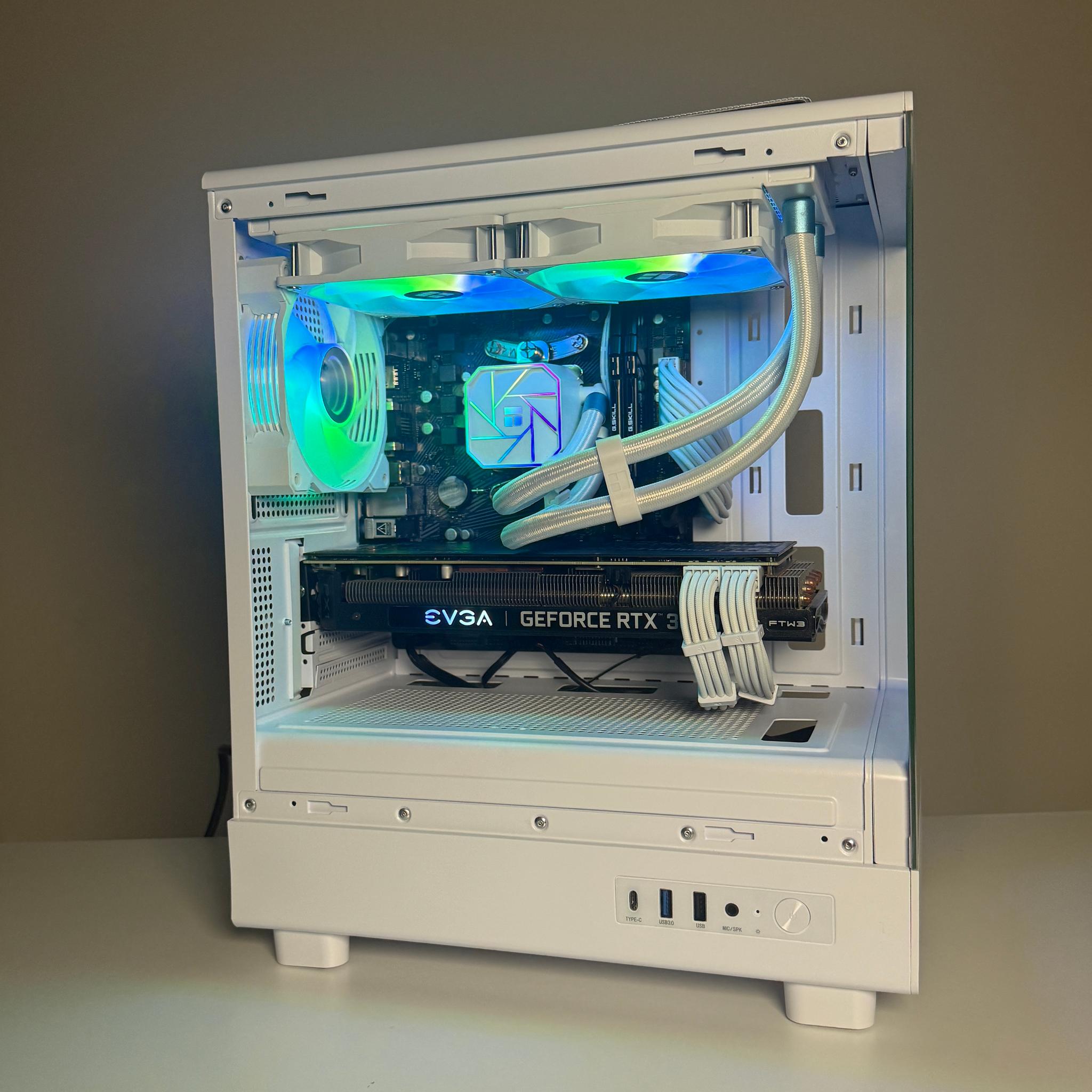 1080p High FPS White Gaming Computer🔹Rtx 3060 TI🔹 Water Cooled 240mm AIO| WiFi and Bluetooth