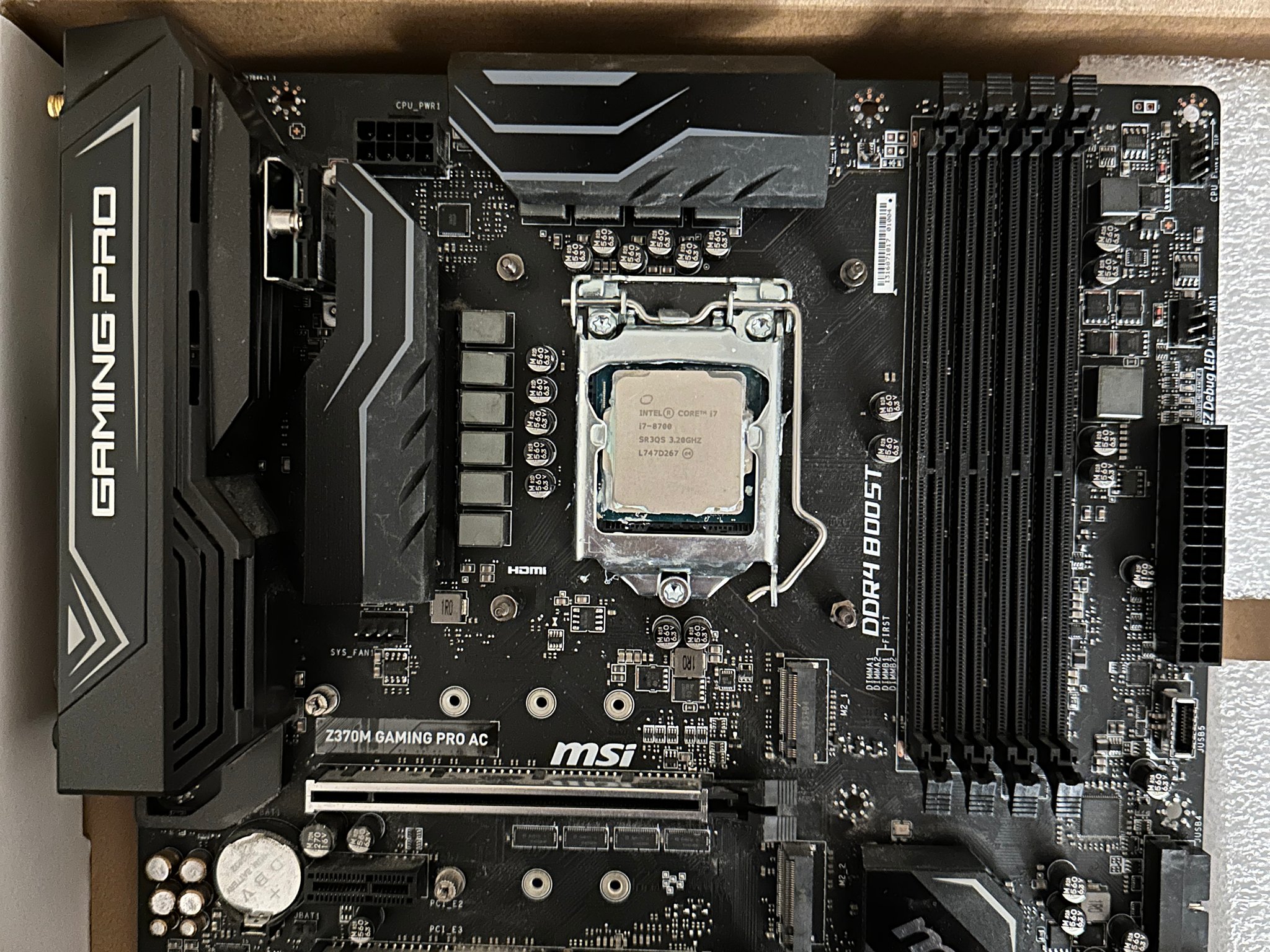 {COMBO} INTEL i7 8700 + MSI Z370 M GAMING PRO AC