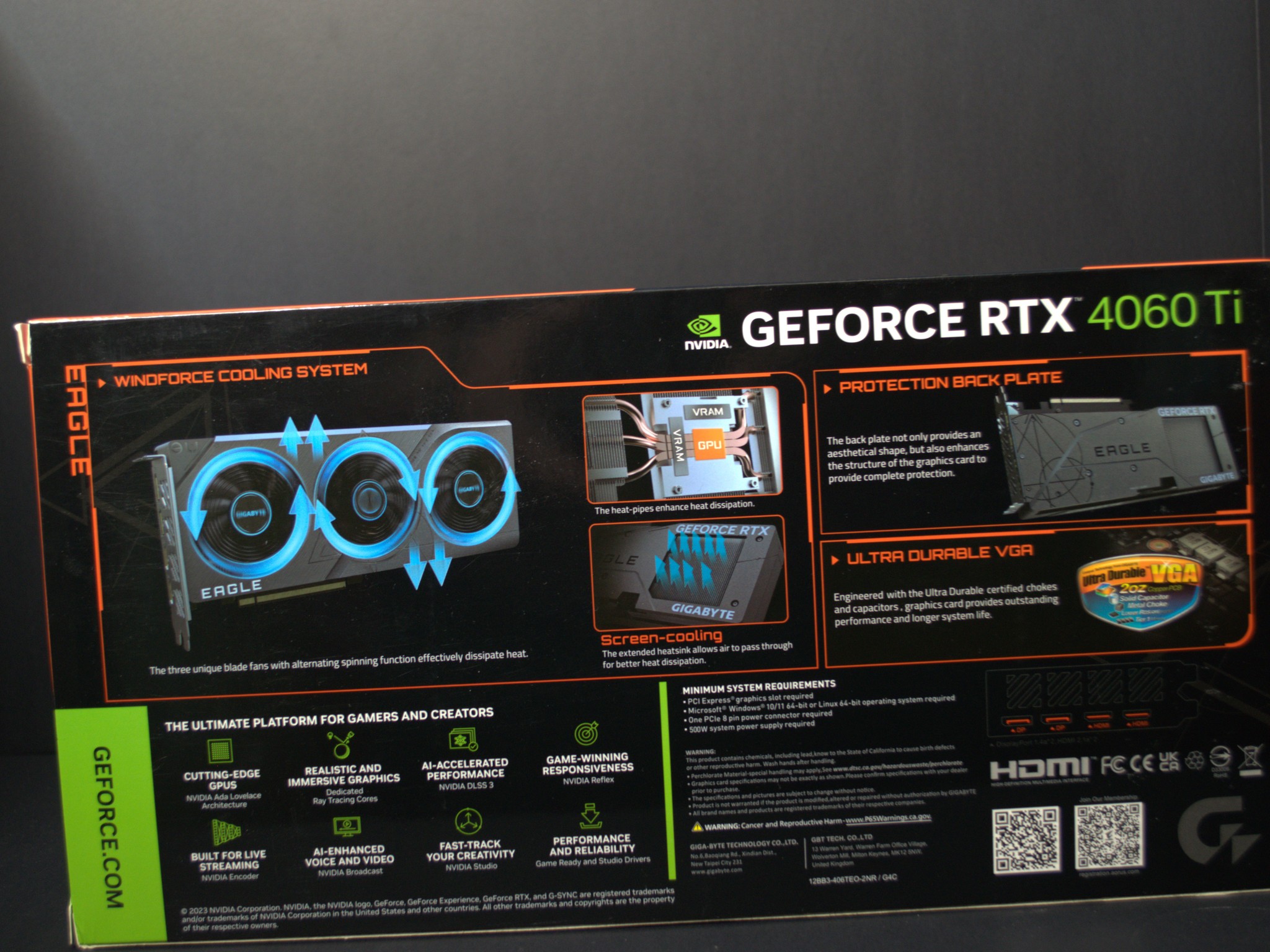 Gigabyte GeForce RTX 4060 Ti Eagle OC 8GB Graphics Card, Triple Fans,  GDDR6, - Excellent Condition