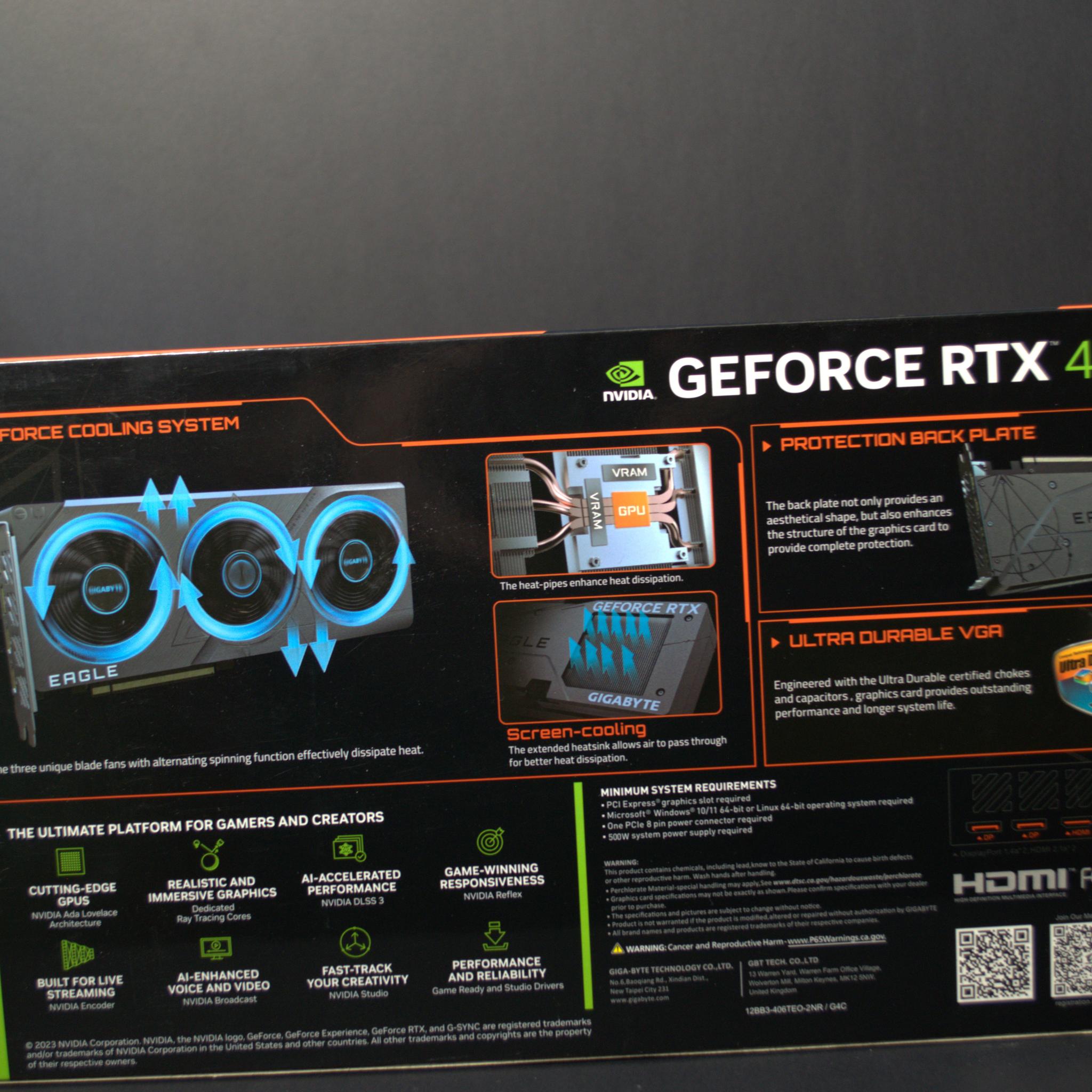 Gigabyte GeForce RTX 4060 Ti Eagle OC 8GB Graphics Card, Triple Fans,  GDDR6, - Excellent Condition
