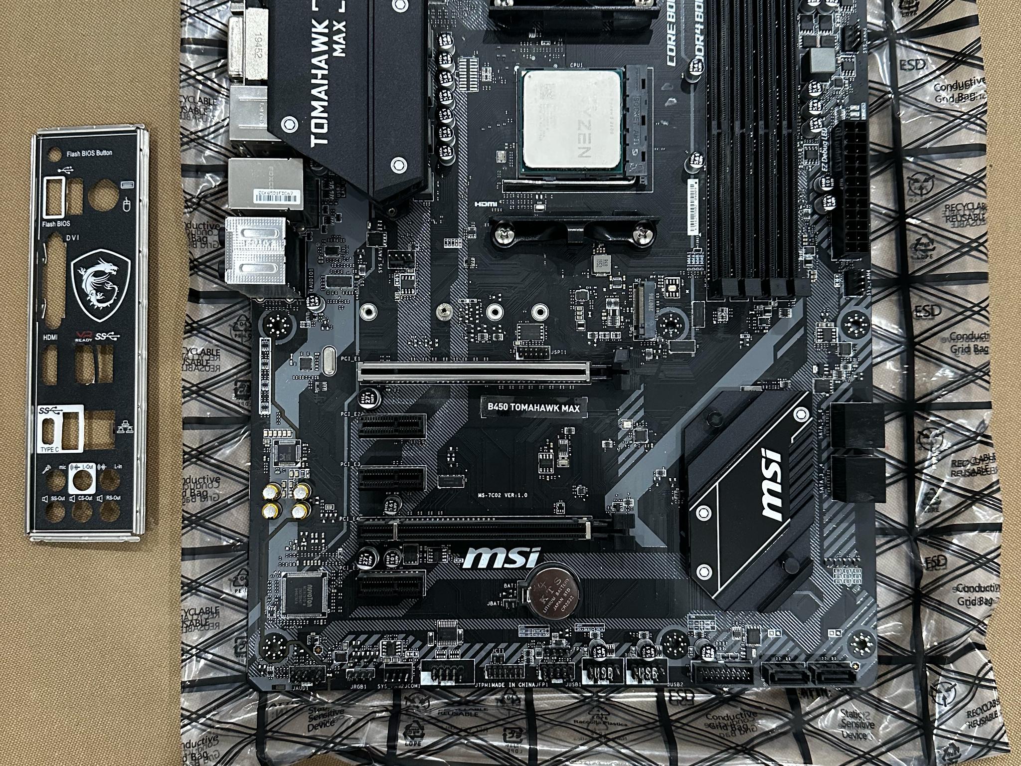 MSI b450 Tomahawk MAX w/ Ryzen 5 2600 (tested, works)