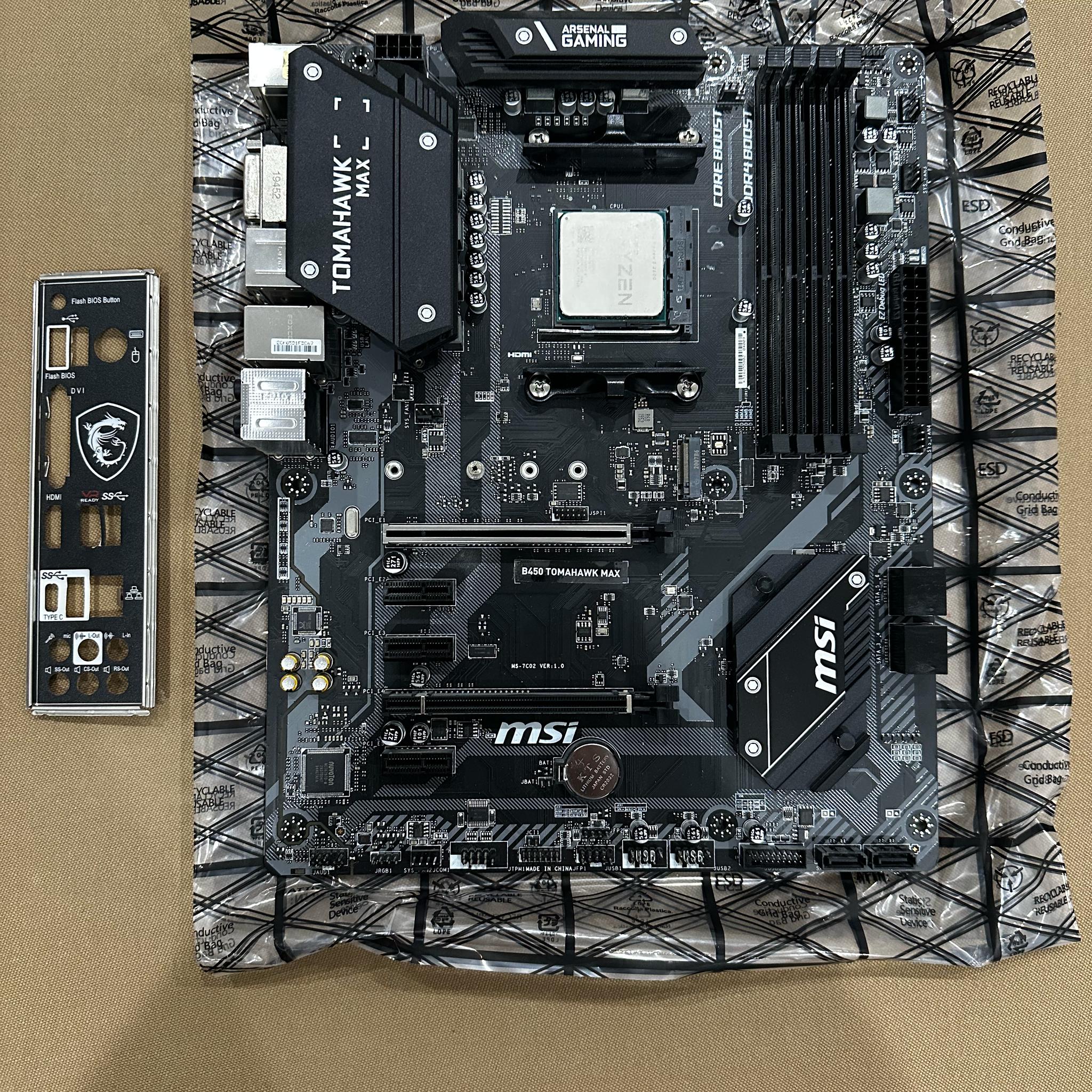 MSI b450 Tomahawk MAX w/ Ryzen 5 2600 (tested, works)