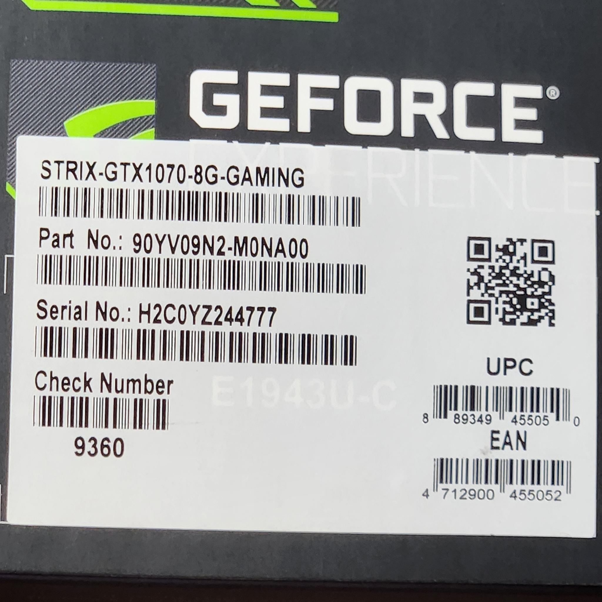 Brand New ASUS ROG Strix GTX 1070 Gaming