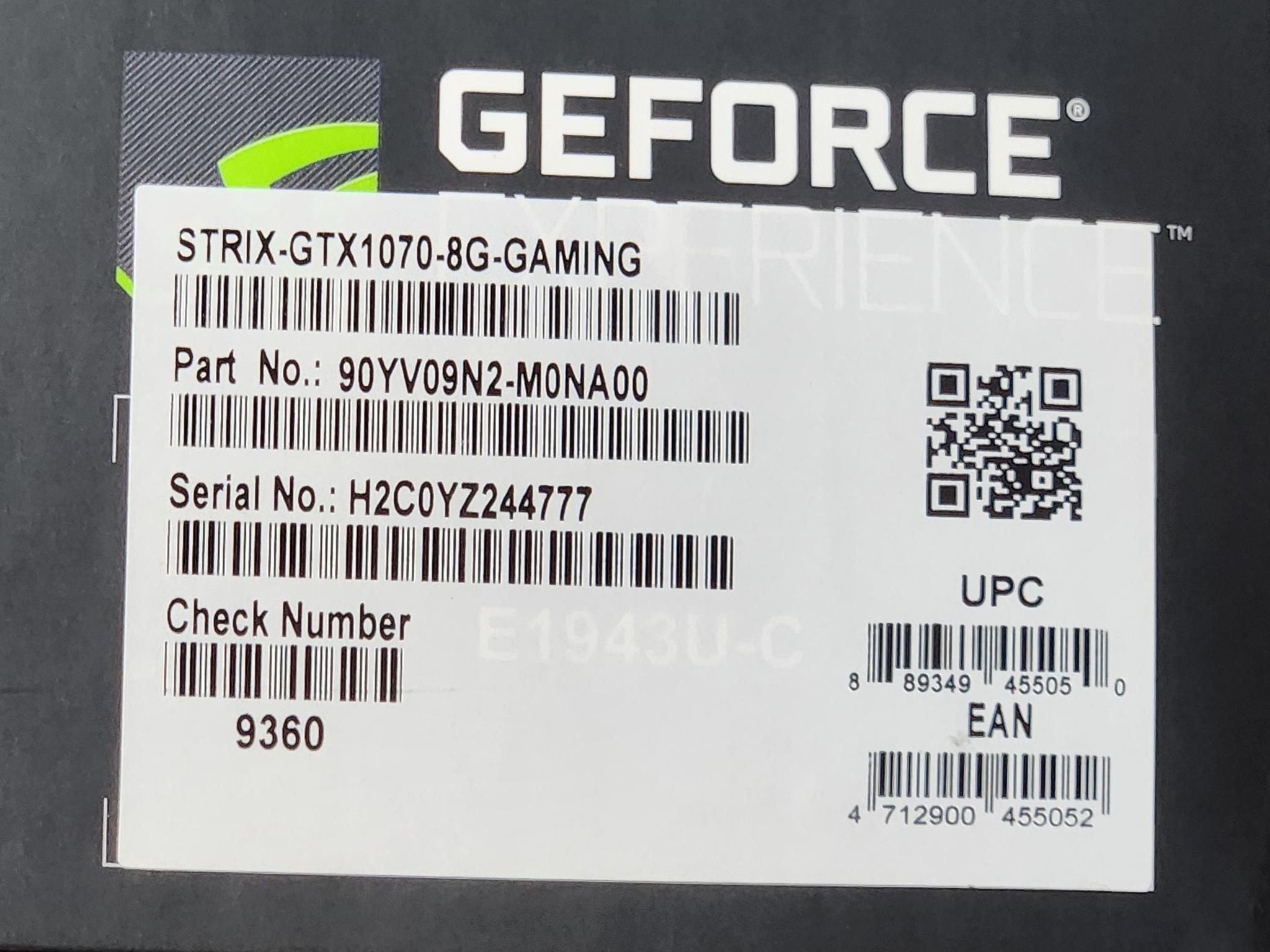 Brand New ASUS ROG Strix GTX 1070 Gaming