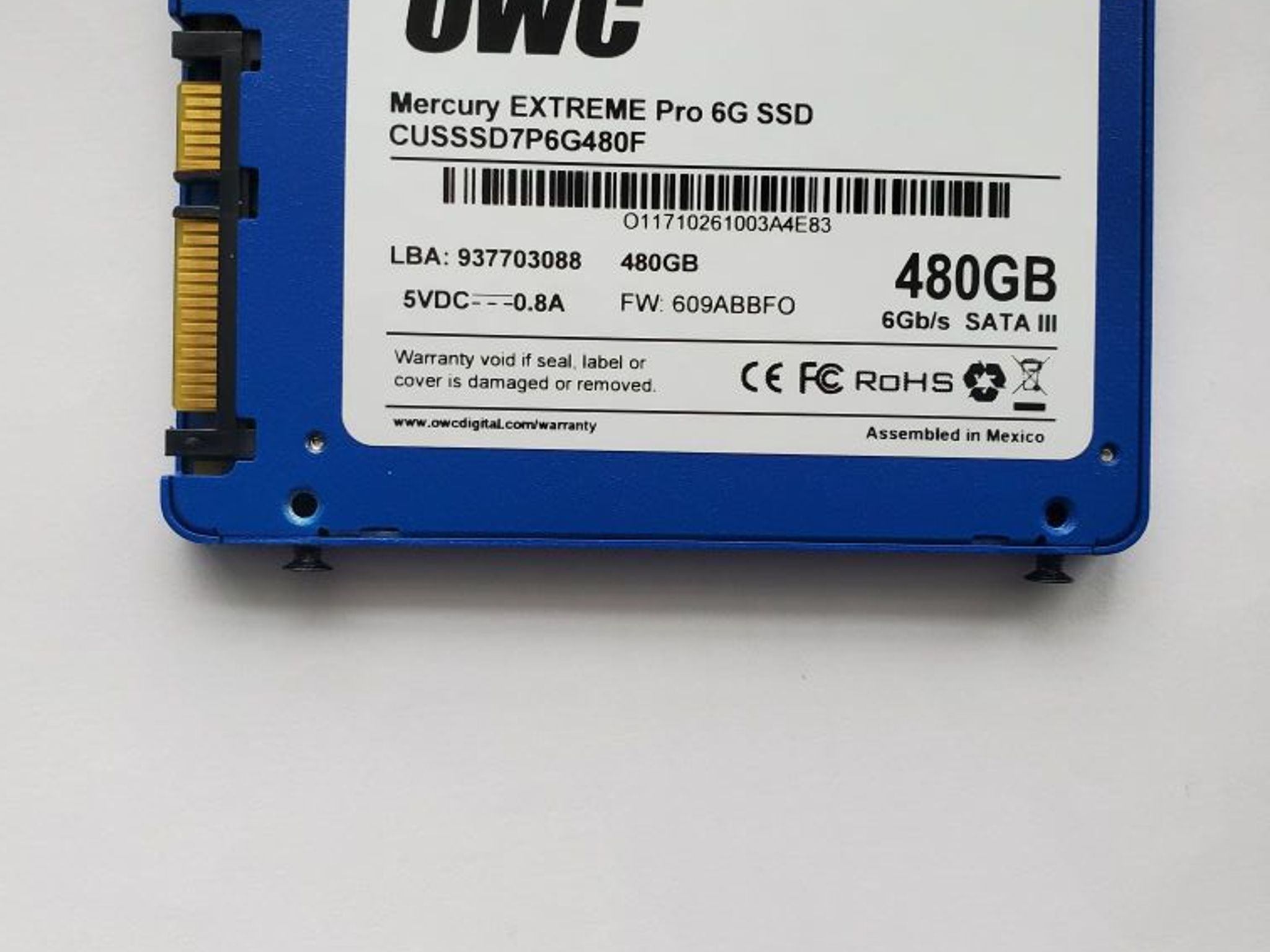 OWC Mercury Extreme Pro 6G 480GB OWCSSD7P6G960 SATA III 2.5" SSD Solid State Drive