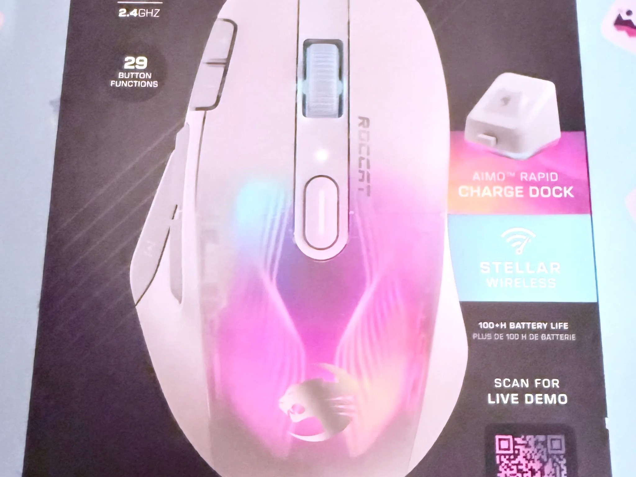BNIB ROCCAT Kone XP Air – Wireless Customizable Ergonomic RGB Gaming Mouse - White