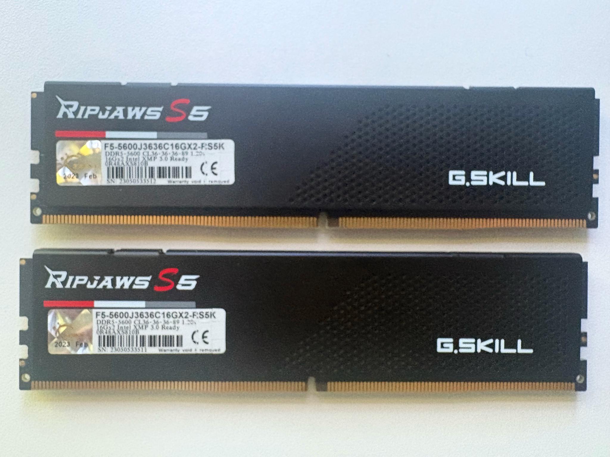 G.Skill Ripjaws S5 | 32GB DDR5-5600 CL36 | (2x16)