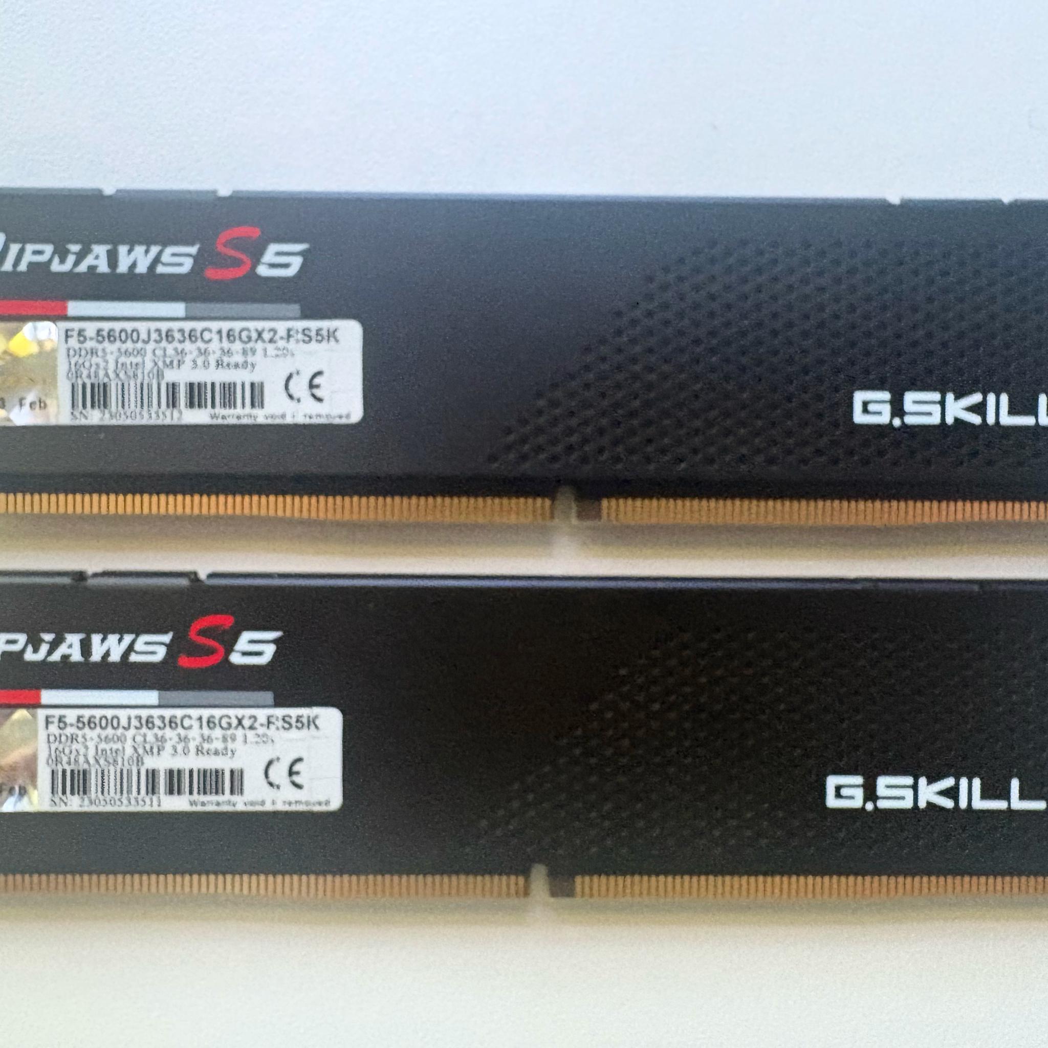 G.Skill Ripjaws S5 | 32GB DDR5-5600 CL36 | (2x16)