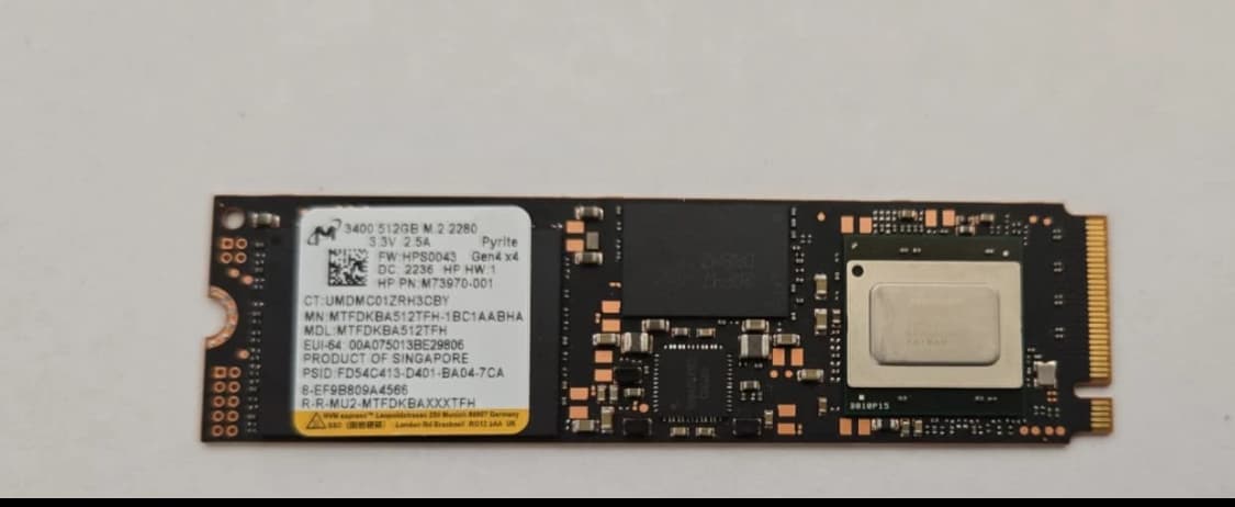 Micron M.2 NVMe Gen4x4 512GB SSD