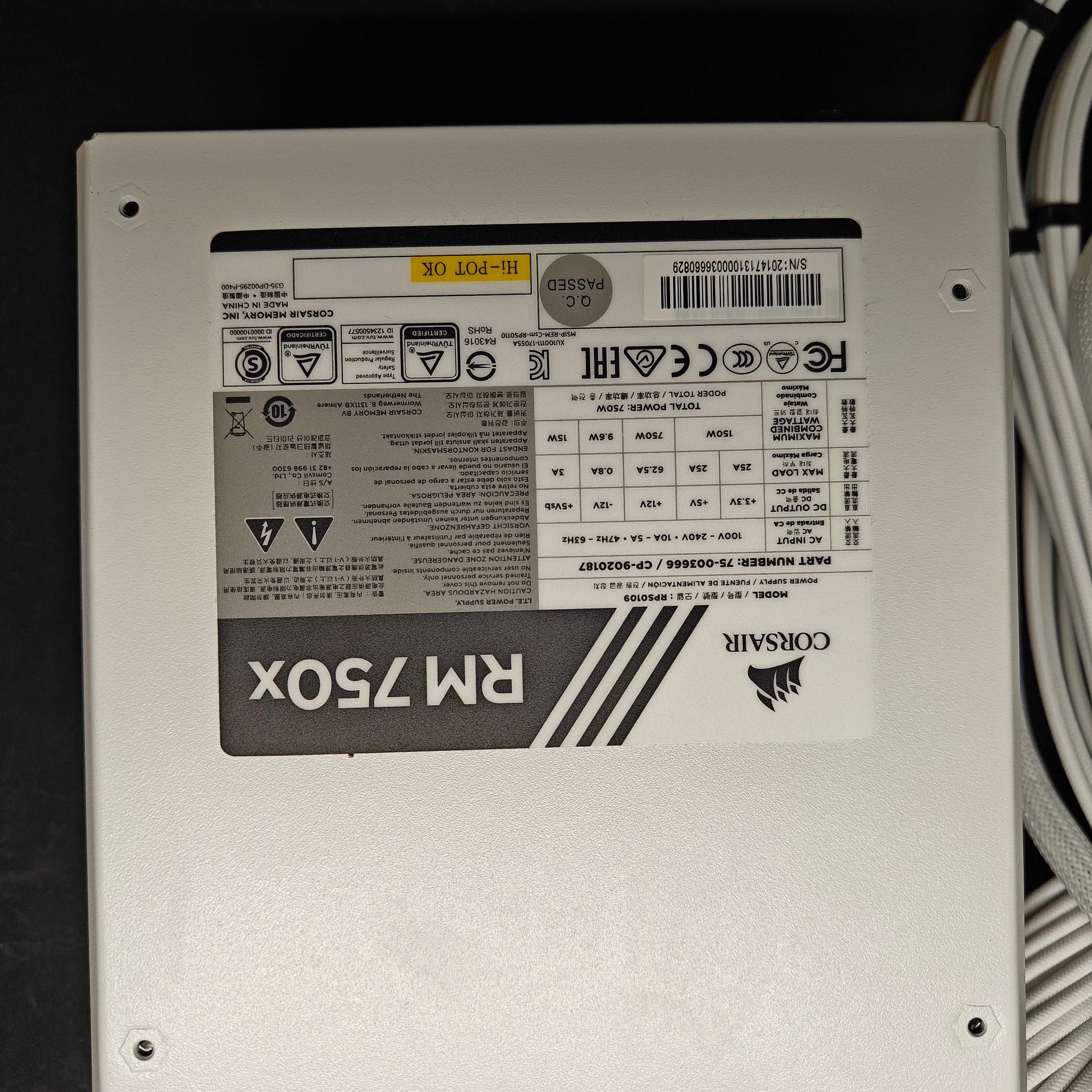 Corsair RM750x 750W 80 Plus Gold Fully Modular Power Supply W/ Cable Extensions