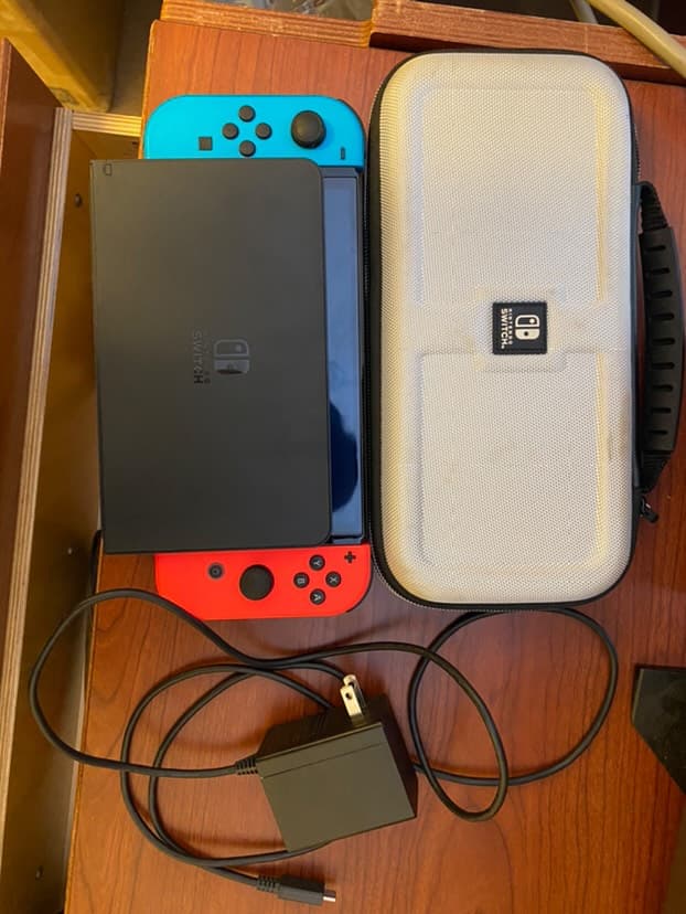 Nintendo Switch System OLED with Neon Blue Red Joy-Con