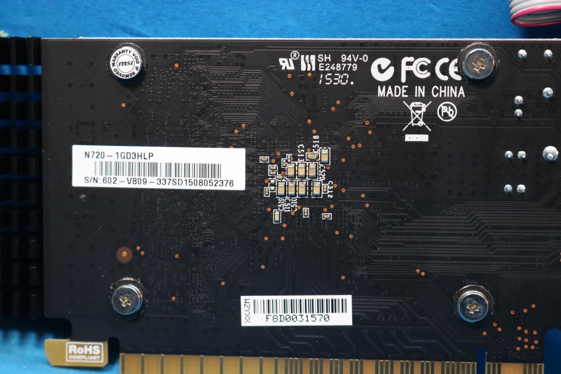 MSI GeForce GT 720 1GB GDDR3 Fanless Low-Profile PCIe Desktop GPU - 4219739900