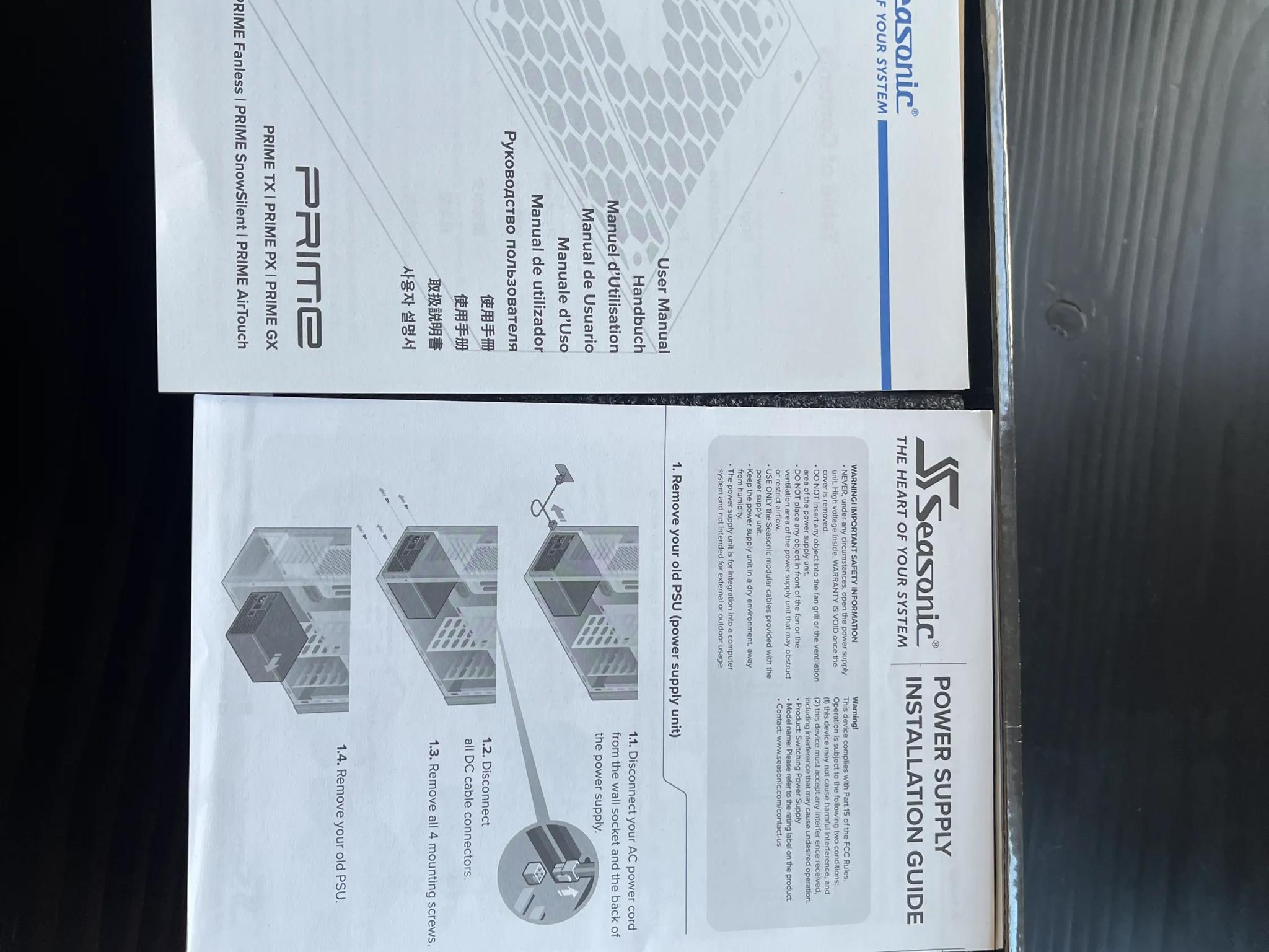 ⚠️NEW OPEN BOX⚠️ SeaSonic PRIME TX-1000 80+ Titanium Fully Modular PSU