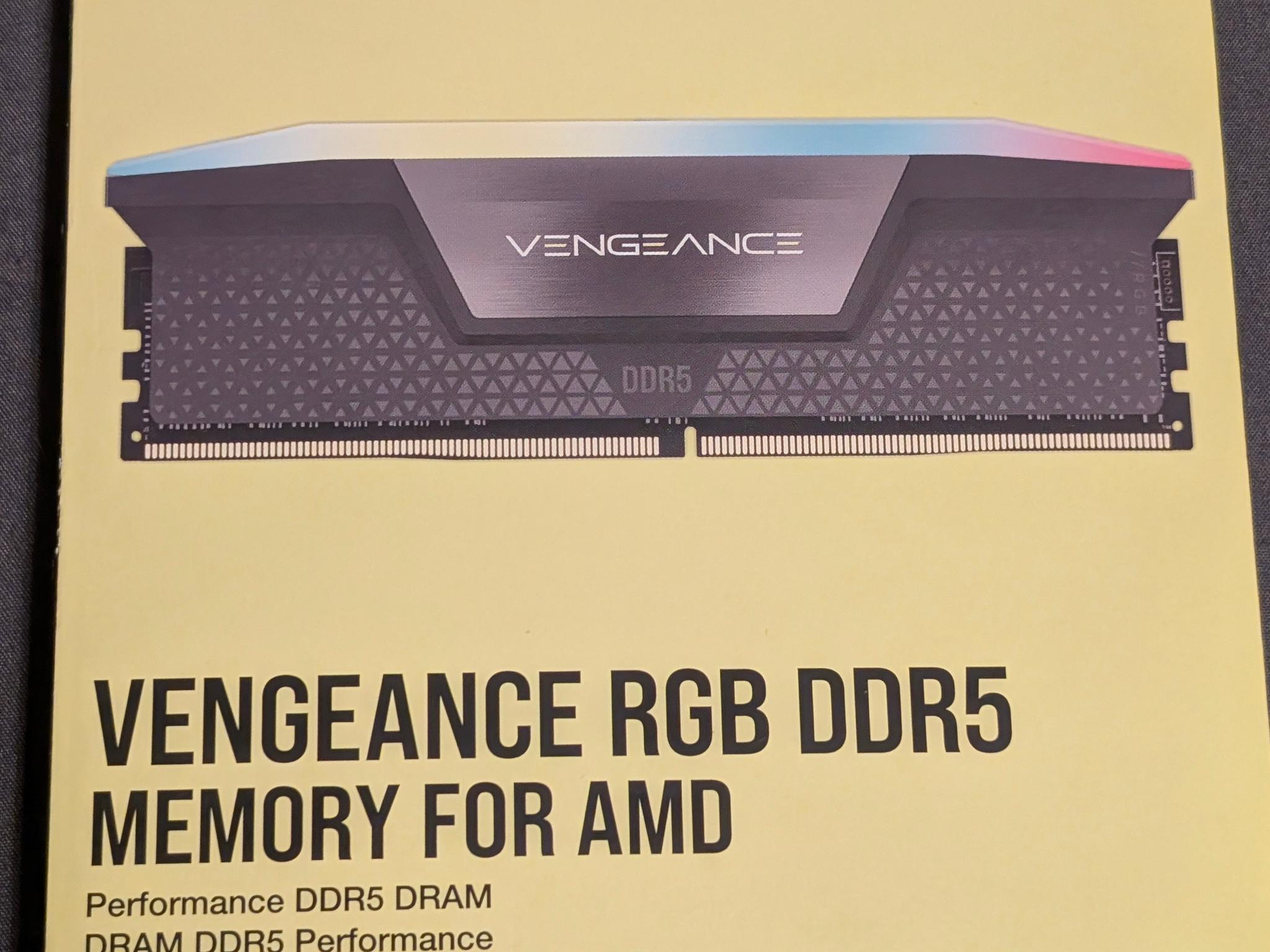 Vengeance RGB DDR5 Memory for AMD 64GB 6000Mhz CL30