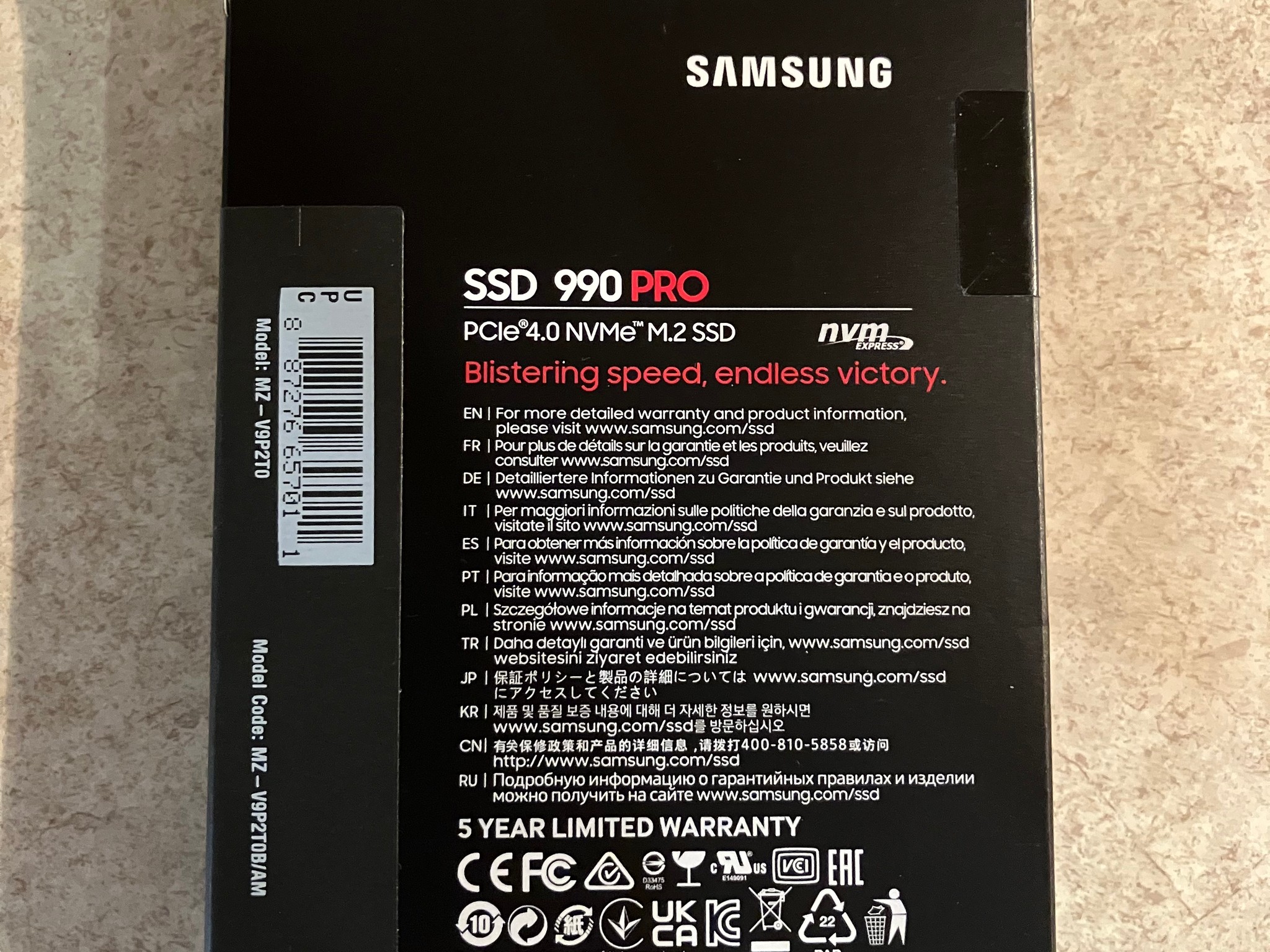 Samsung 990 PRO 2TB NVME SSD