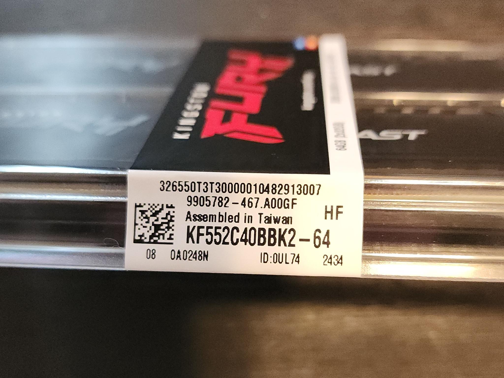 Kingston FURY Beast 64 GB (2 x 32 GB) DDR5-5200 CL40 Memory