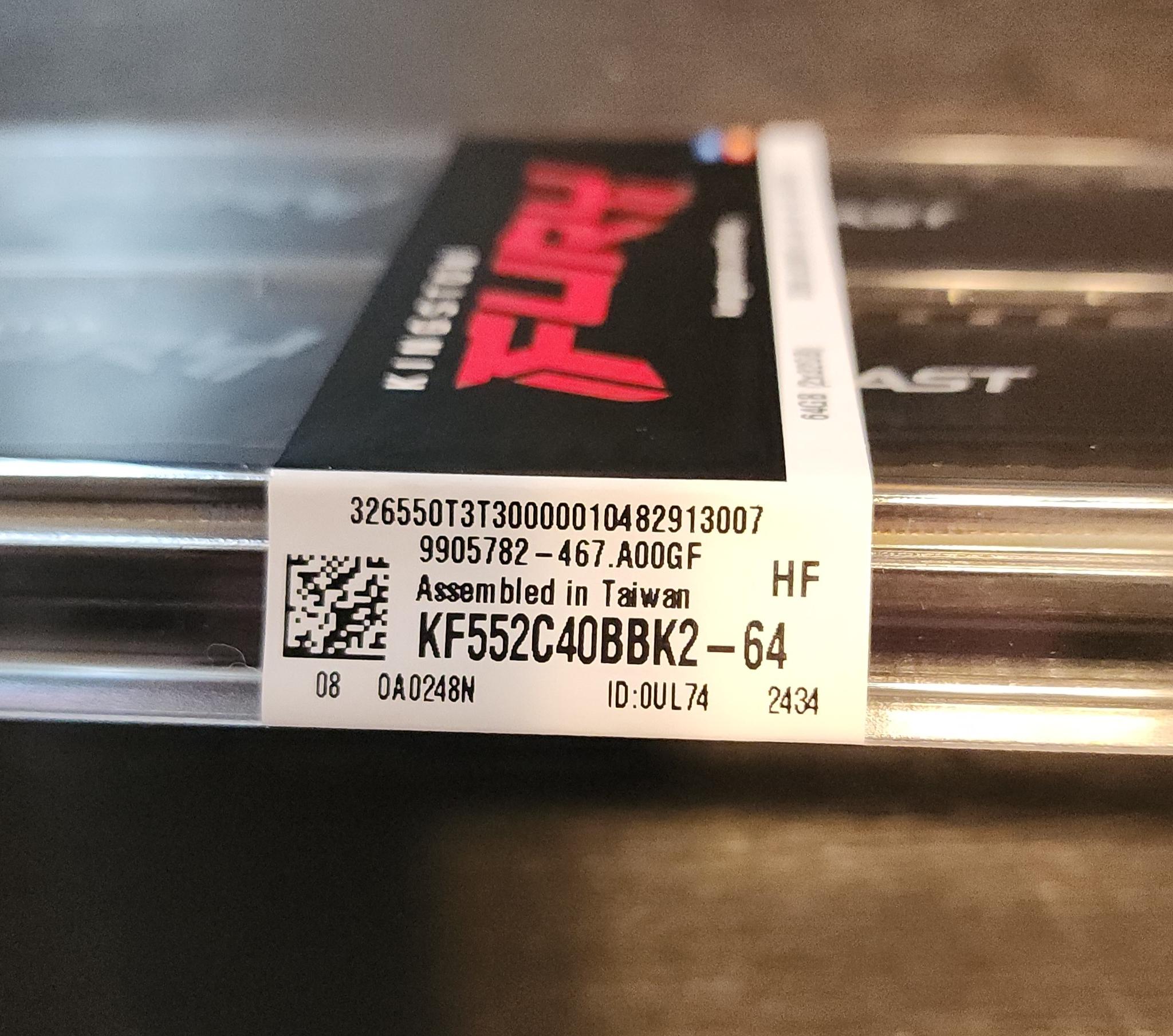 Kingston FURY Beast 64 GB (2 x 32 GB) DDR5-5200 CL40 Memory