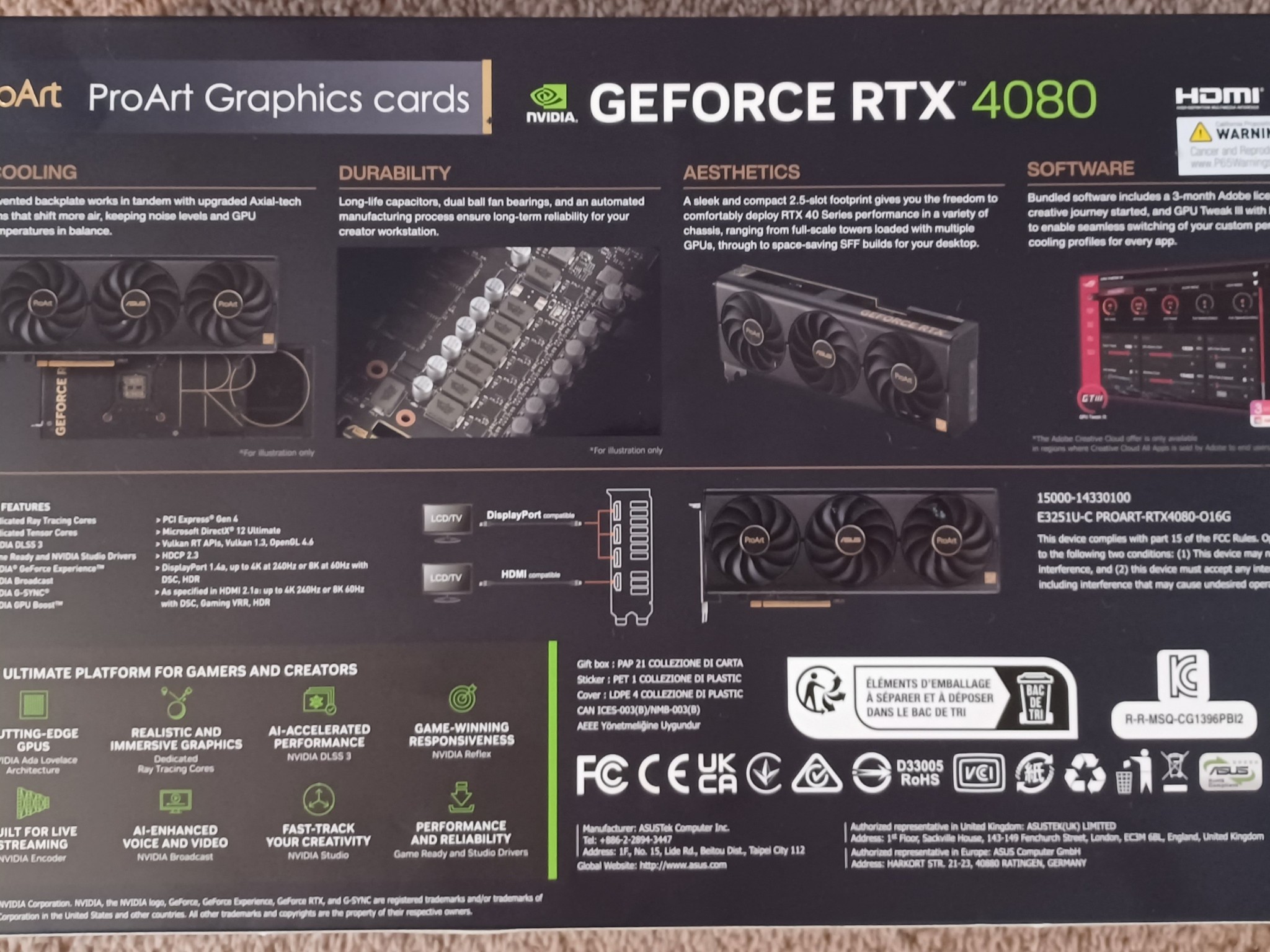 ASUS ProArt NVIDIA GeForce RTX 4080 OC GDDR6X 16GB NEW