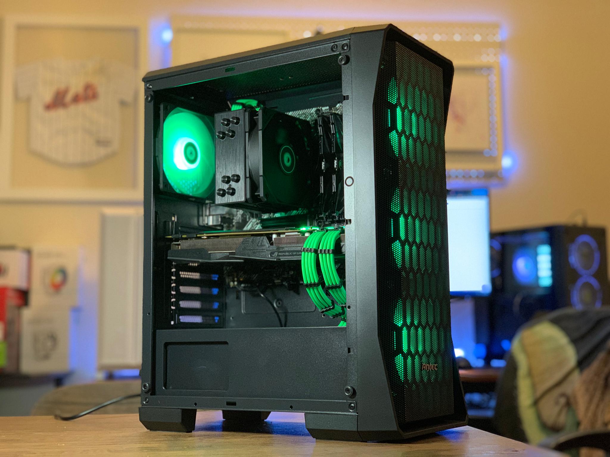 Black/Green Gaming PC(Ryzen 5 5500 + GTX 1080)