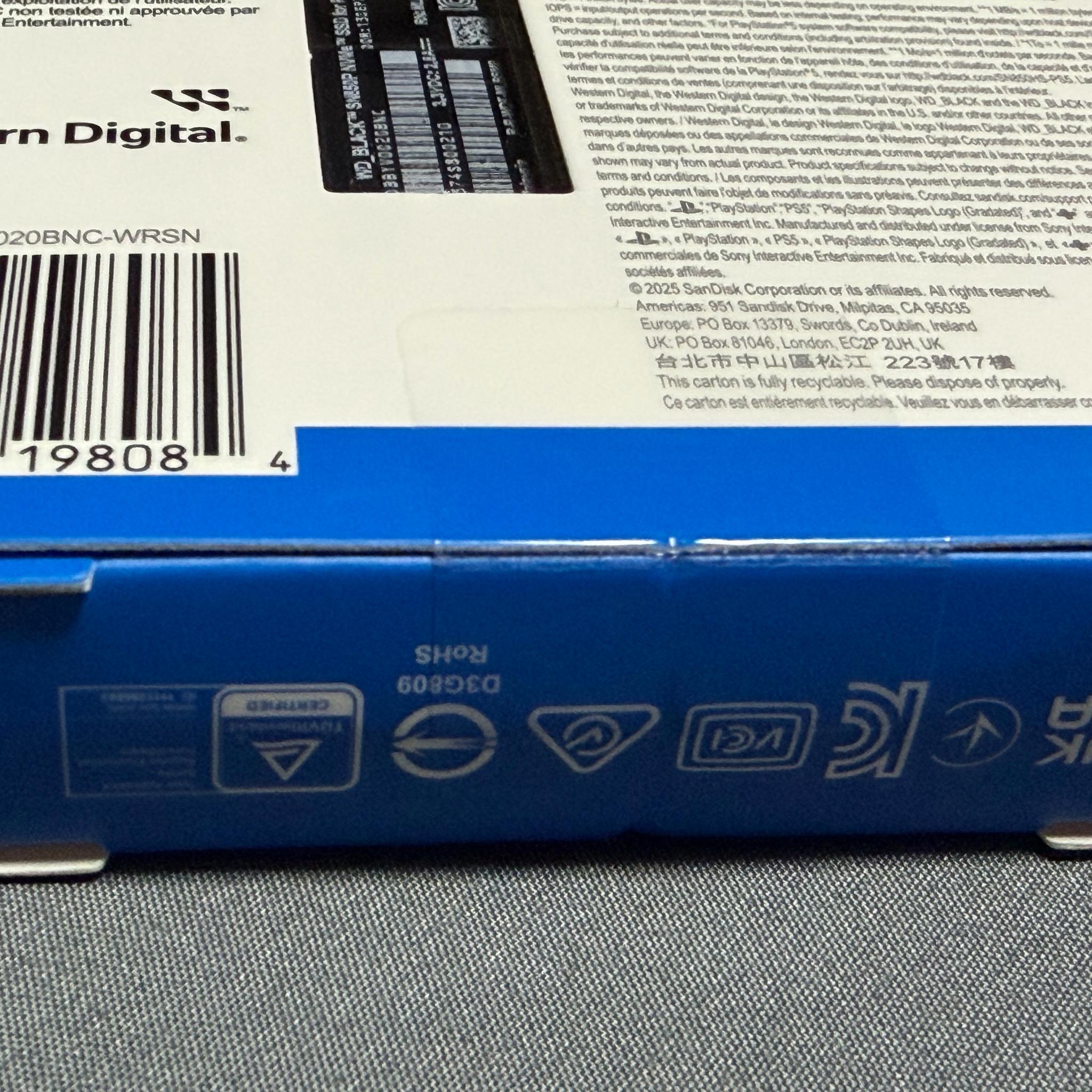 WD Black 2TB SN850P NVMe SSD for PS5 or PC Brand New Sealed